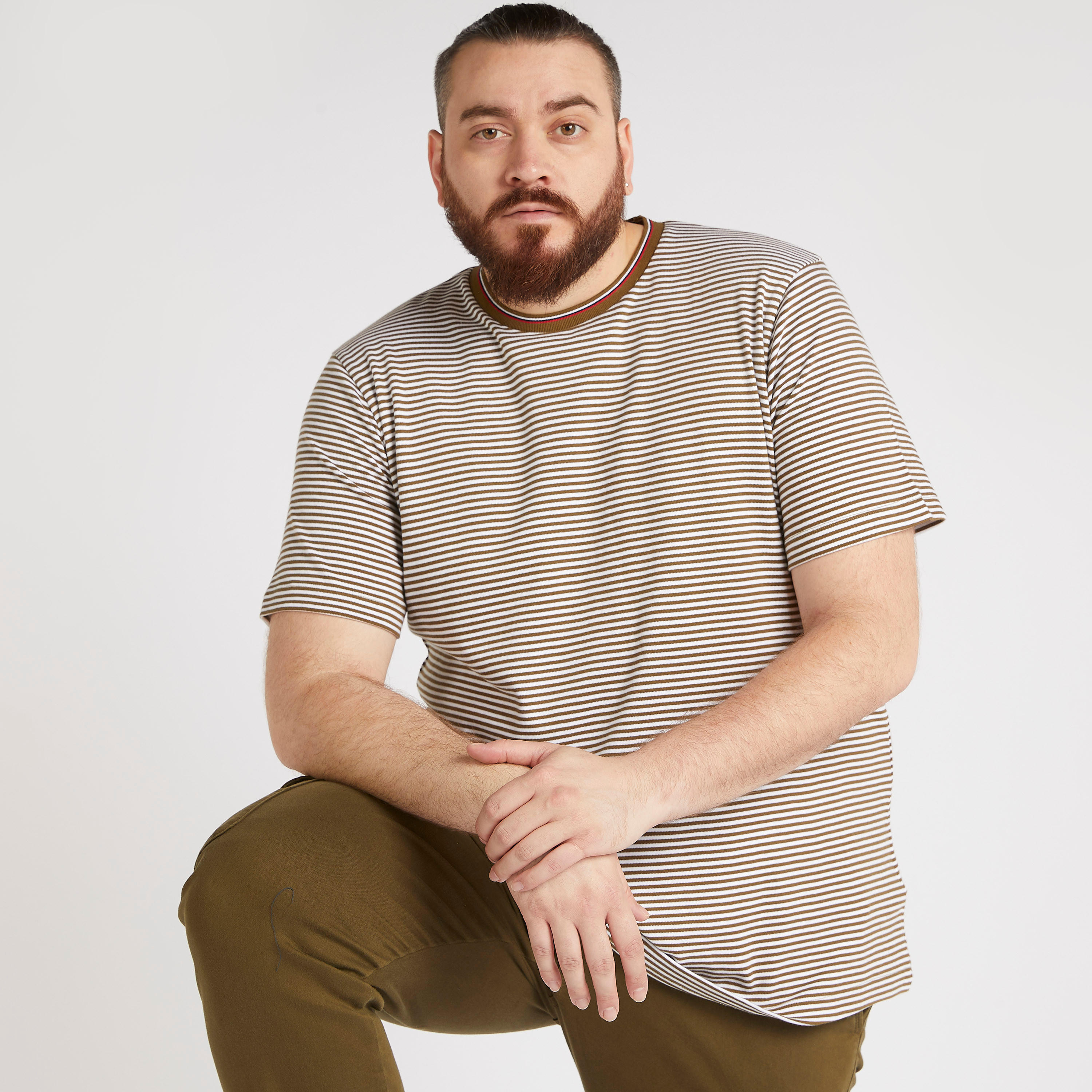 Striped T-shirt with Short Sleeves and Crew Neck-men-clothing-tshirtsandpolos-tshirts-image-1