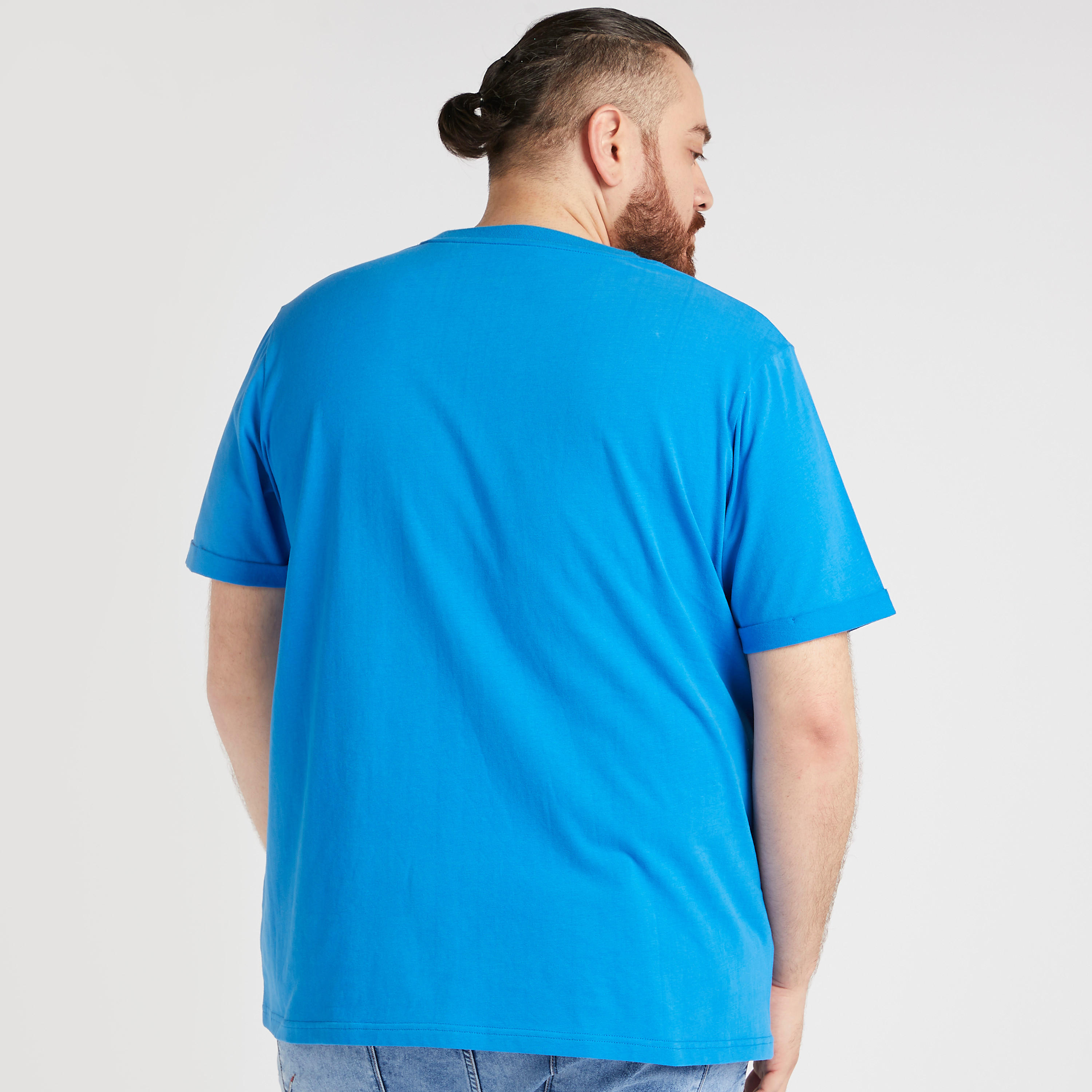 Embroidered Crew Neck T-shirt with Short Sleeves-men-clothing-tshirtsandpolos-tshirts-image-4