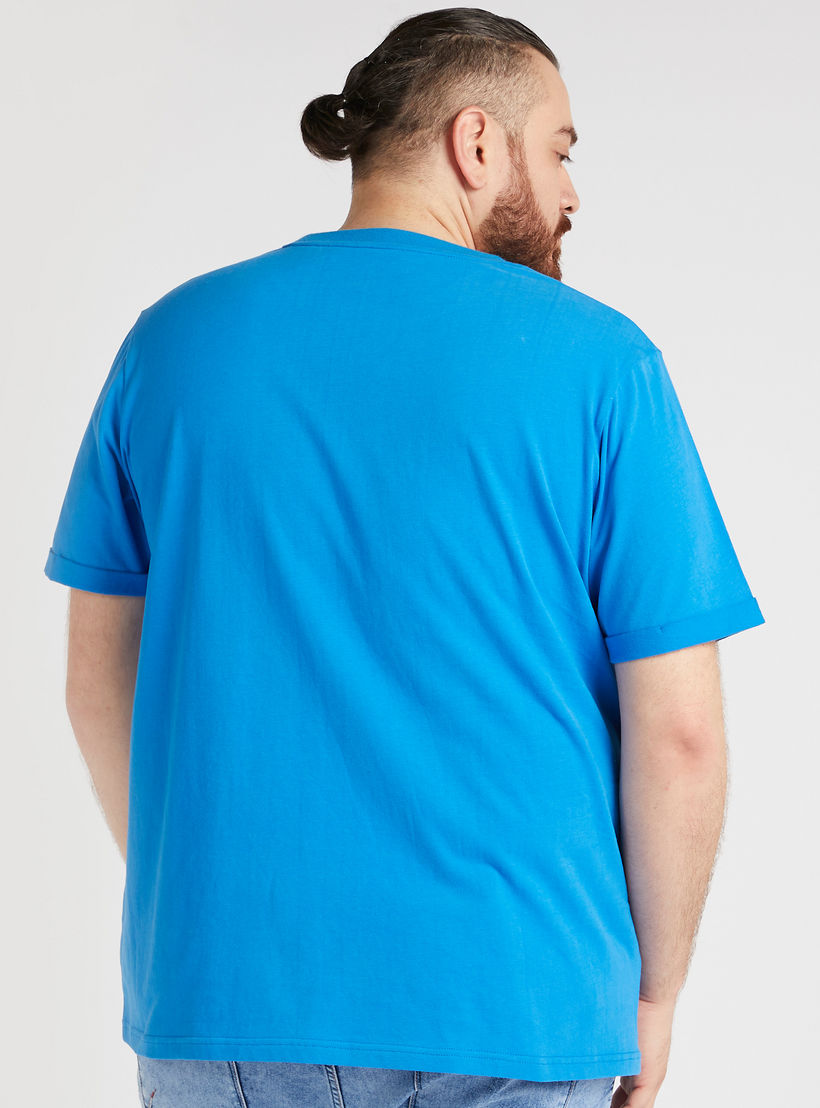 Embroidered Crew Neck T-shirt with Short Sleeves-men-clothing-tshirtsandpolos-tshirts-image-4