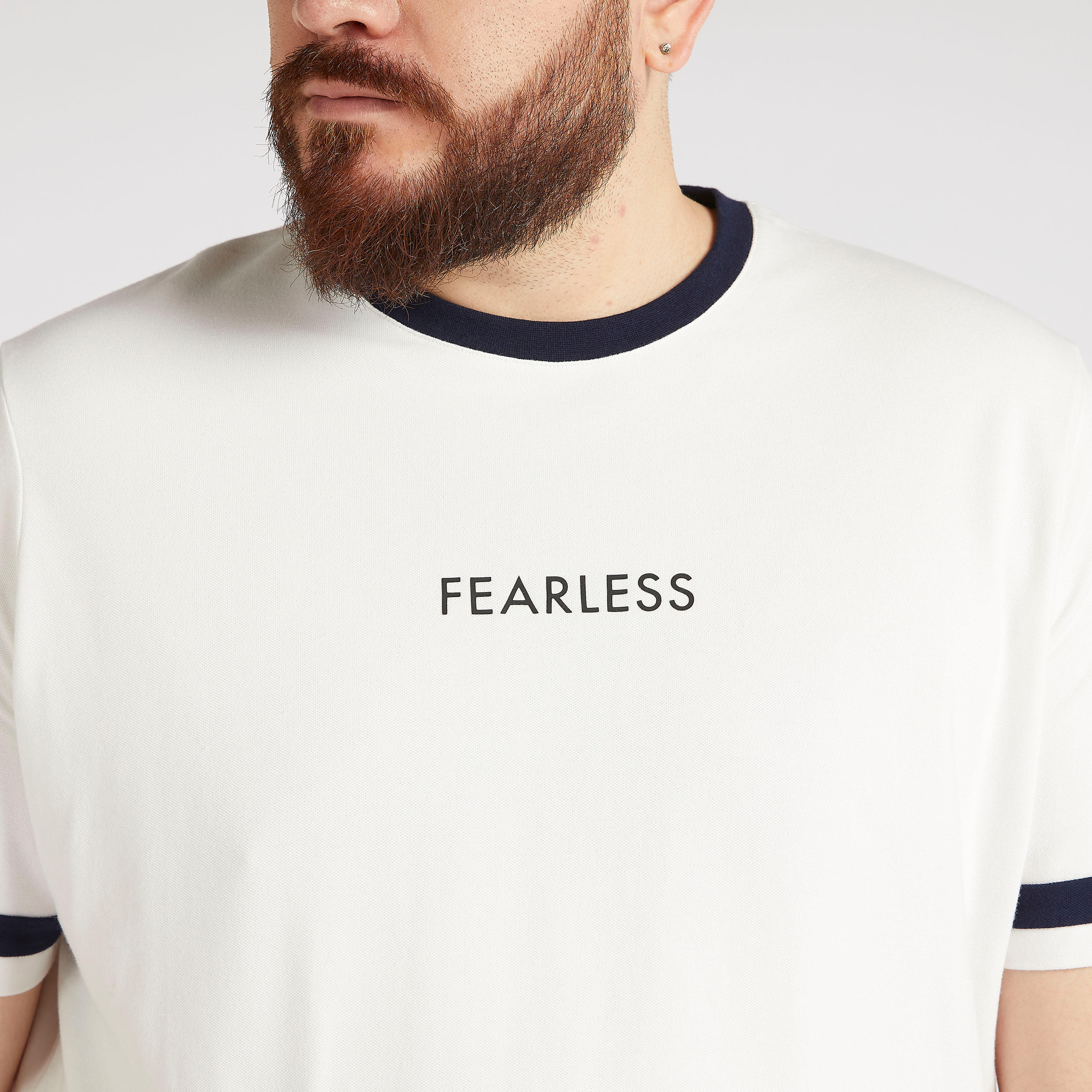 Text Print T-shirt with Crew Neck and Tipping Detail-men-clothing-tshirtsandpolos-tshirts-image-3