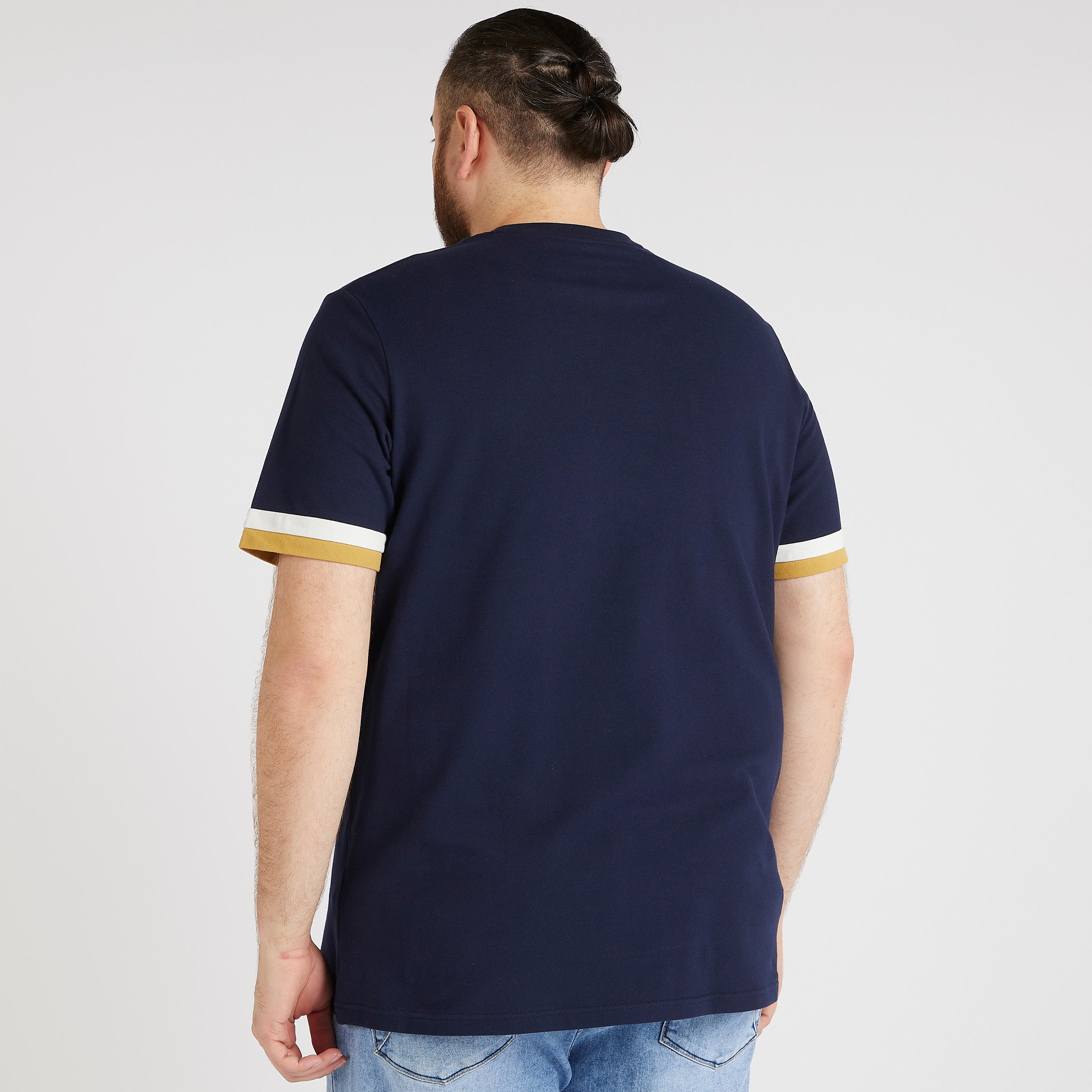 Solid T-shirt with Crew Neck and Tipping Detail-men-clothing-tshirtsandpolos-tshirts-image-4