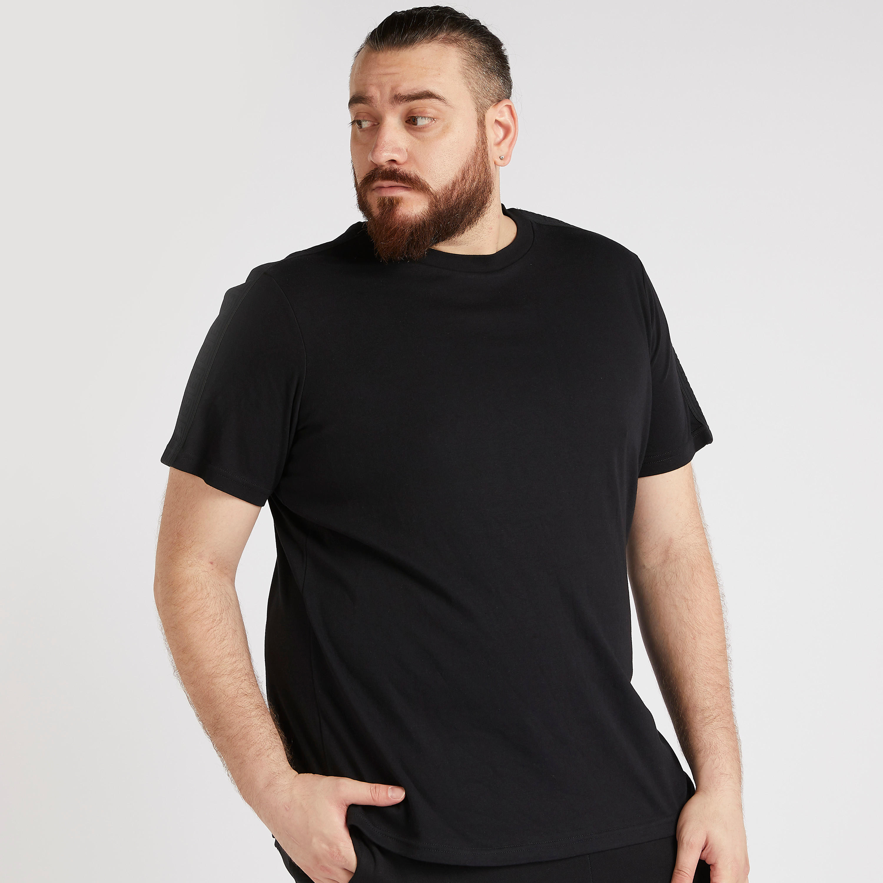 Solid Crew Neck T-shirt with Short Sleeves-men-clothing-tshirtsandpolos-tshirts-image-1