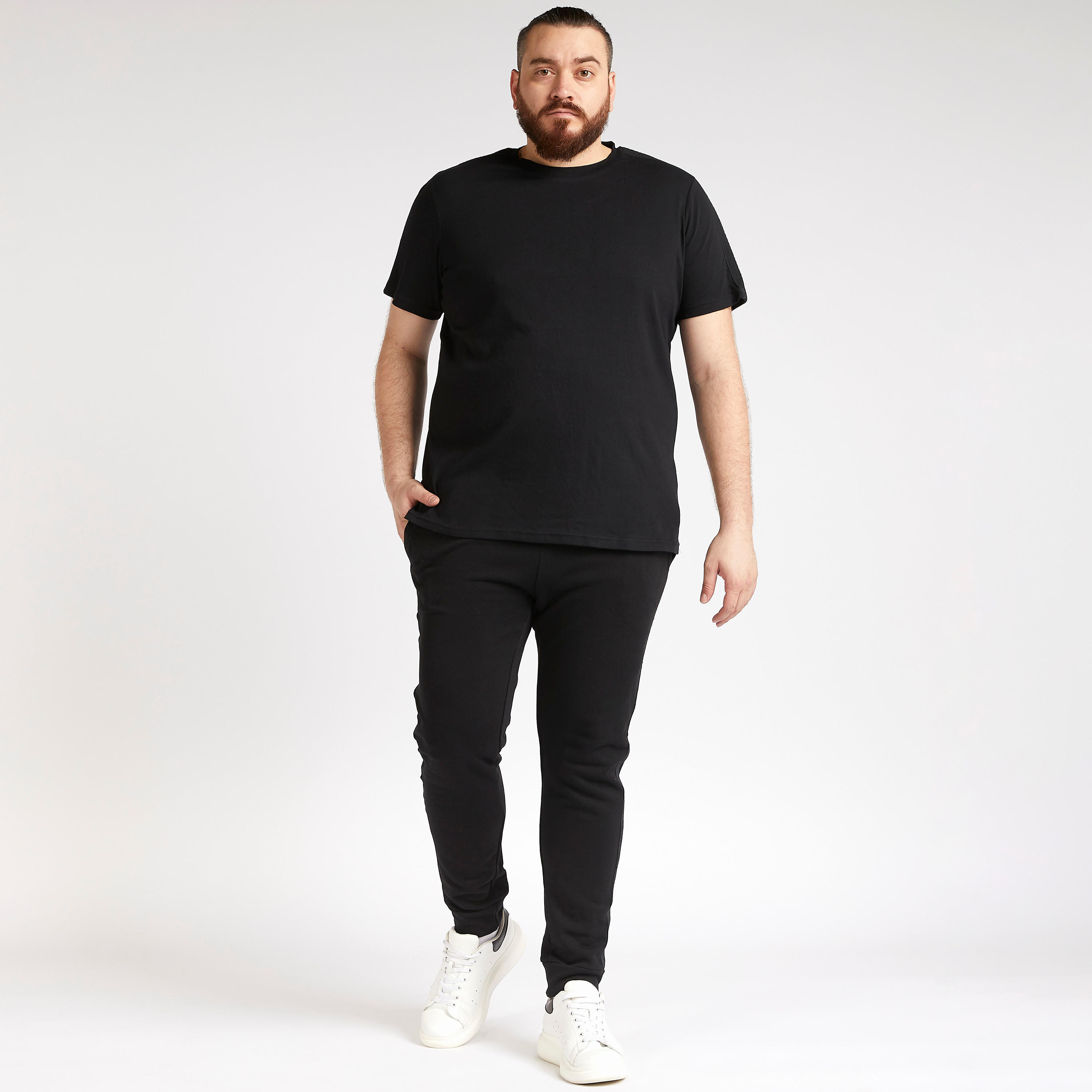Solid Crew Neck T-shirt with Short Sleeves-men-clothing-tshirtsandpolos-tshirts-image-2