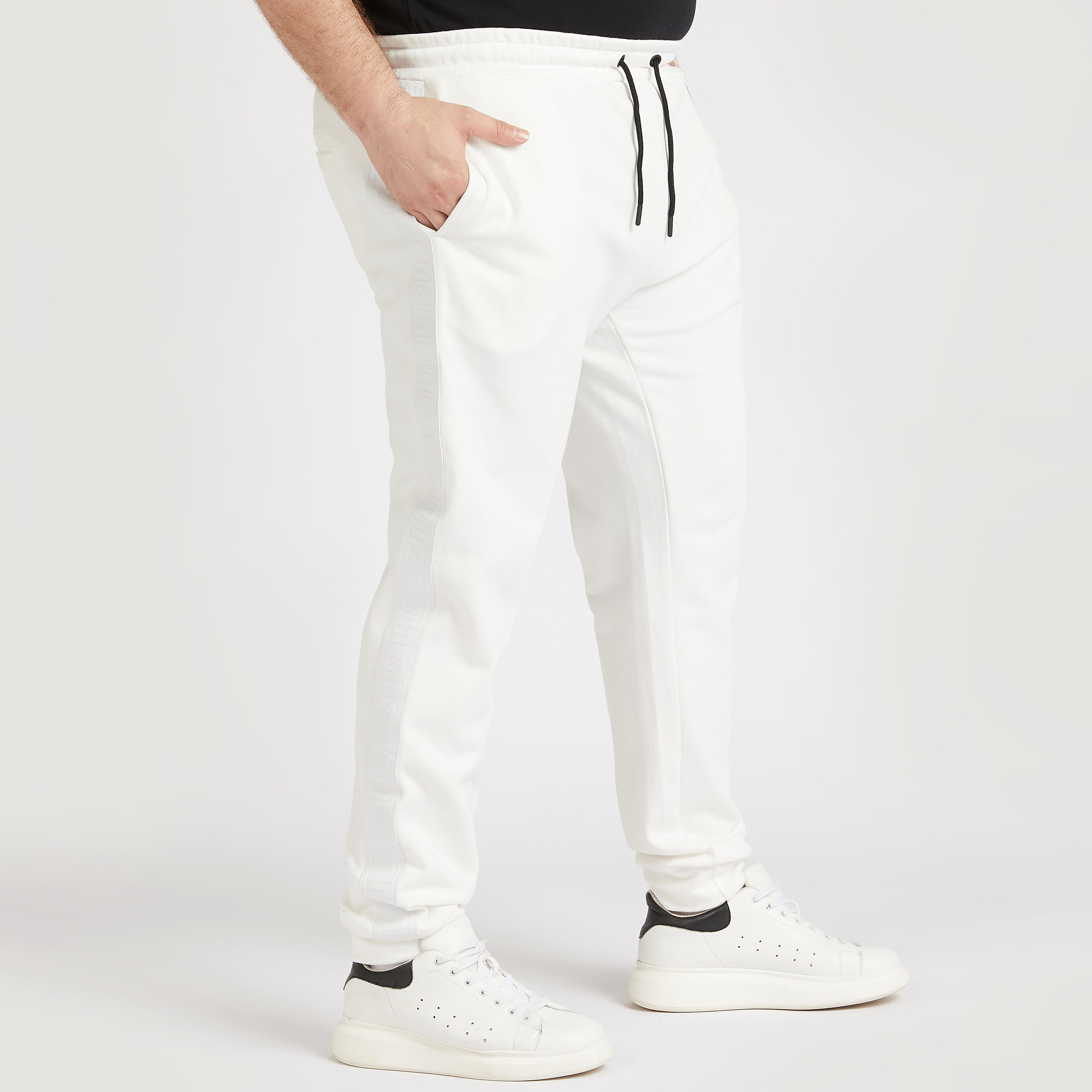 Solid Mid-Rise Joggers with Elasticated Drawstring Waist-men-clothing-bottoms-joggers-image-1