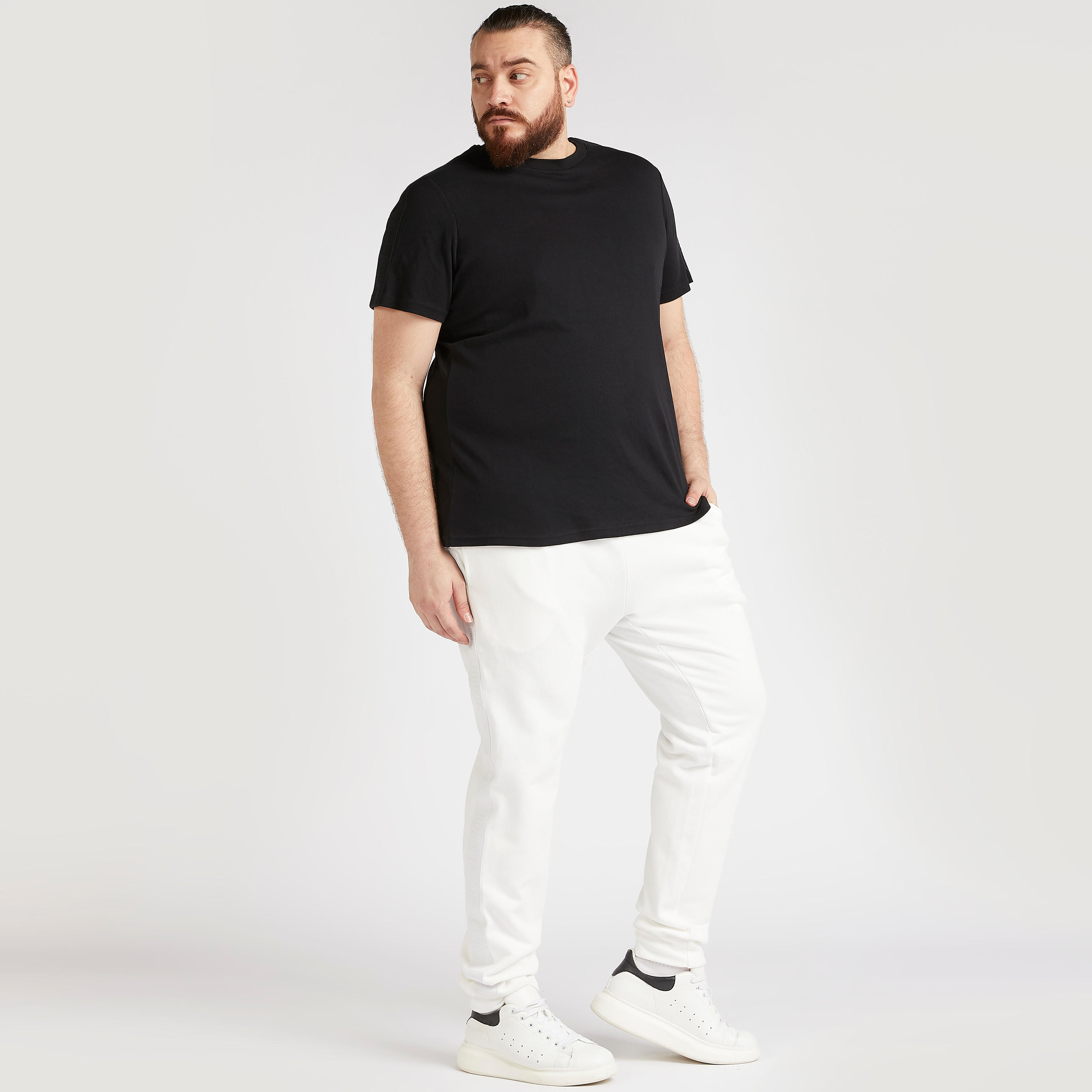 Solid Mid-Rise Joggers with Elasticated Drawstring Waist-men-clothing-bottoms-joggers-image-2