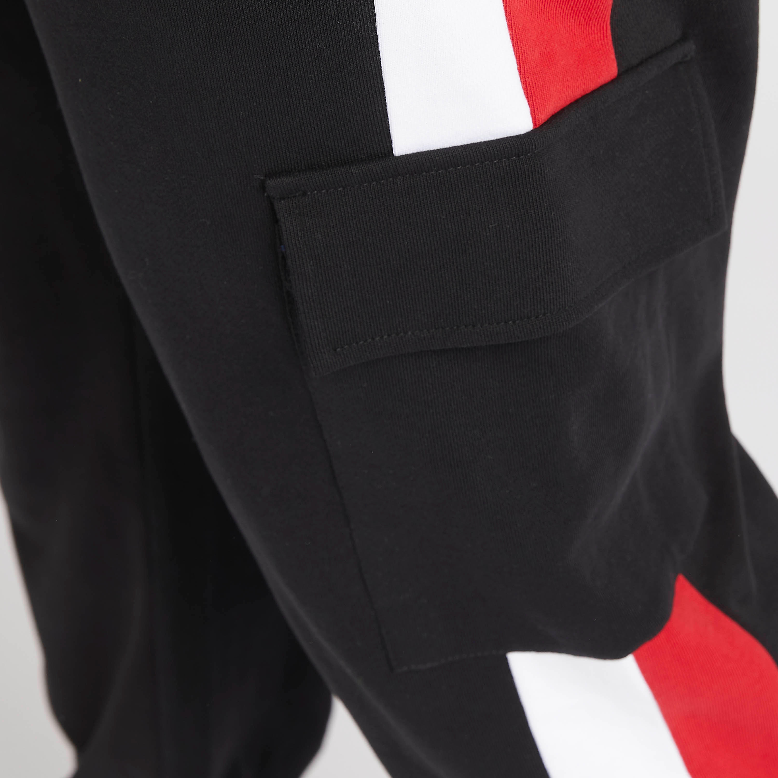بنطلون رياضي سادة بخصر متوسّط الارتفاع وتفاصيل تقليم-men-clothing-bottoms-joggers-image-2