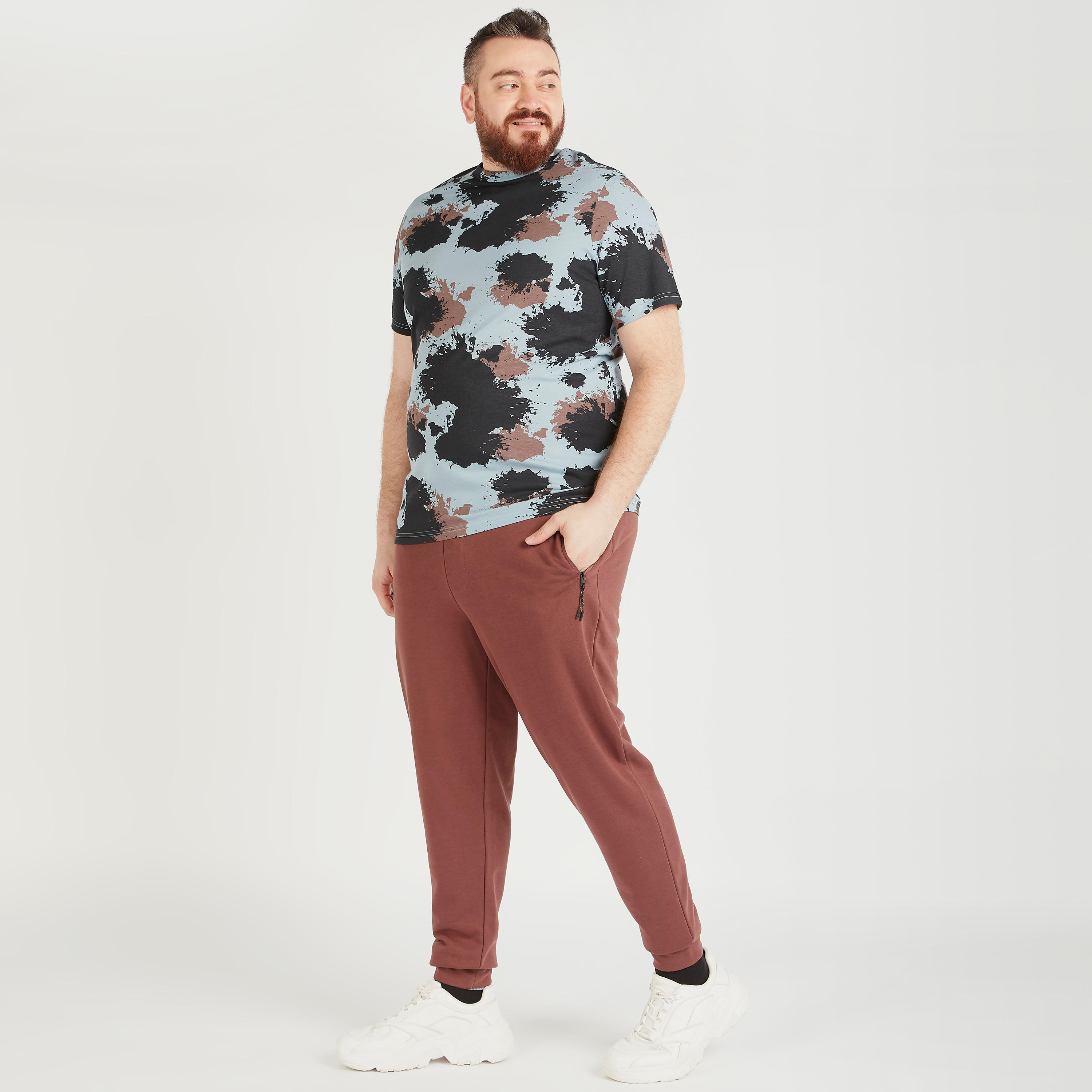 Printed Crew Neck T-shirt with Short Sleeves-men-clothing-tshirtsandpolos-tshirts-image-2