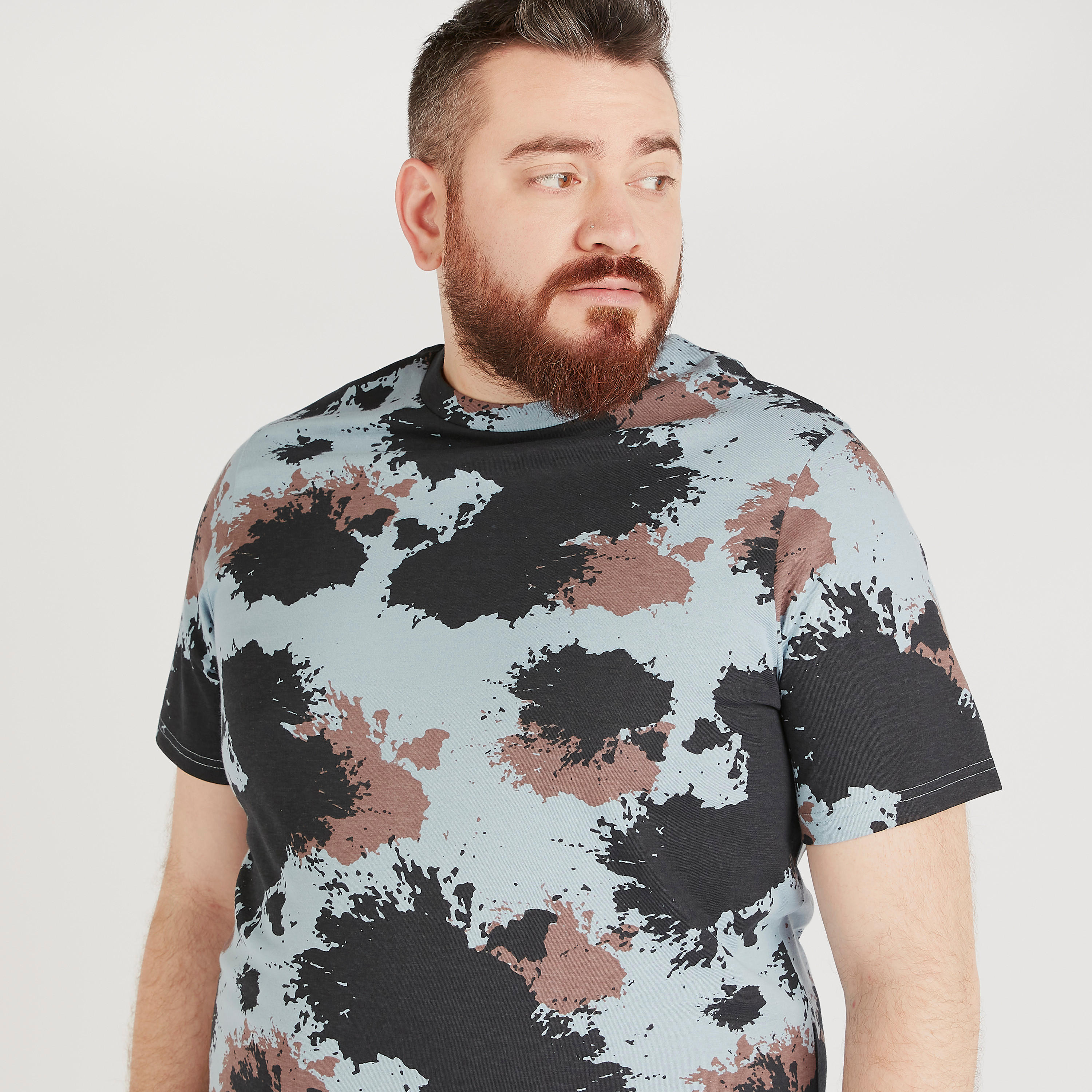 Printed Crew Neck T-shirt with Short Sleeves-men-clothing-tshirtsandpolos-tshirts-image-3