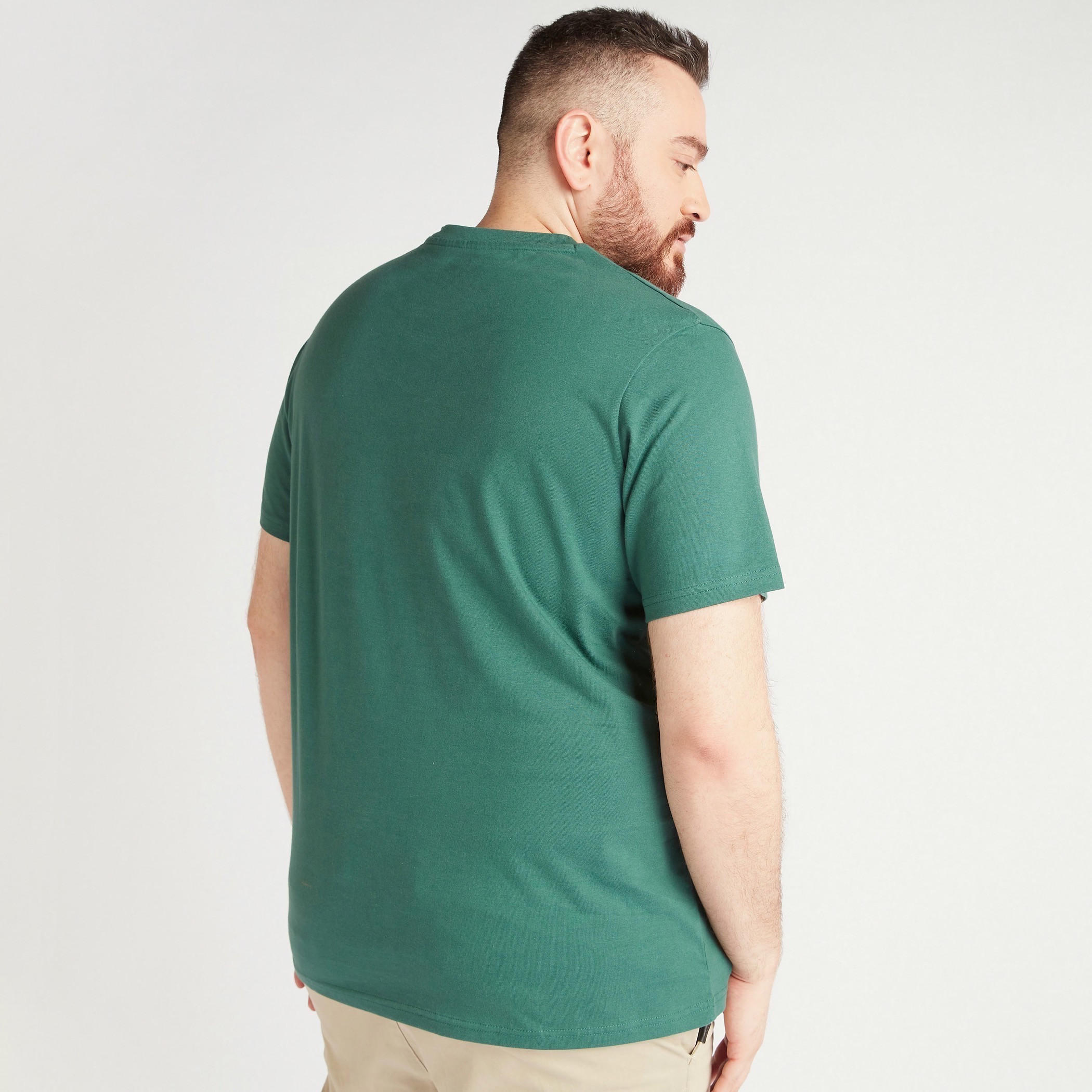 Printed Crew Neck T-shirt with Short Sleeves-men-clothing-tshirtsandpolos-tshirts-image-4