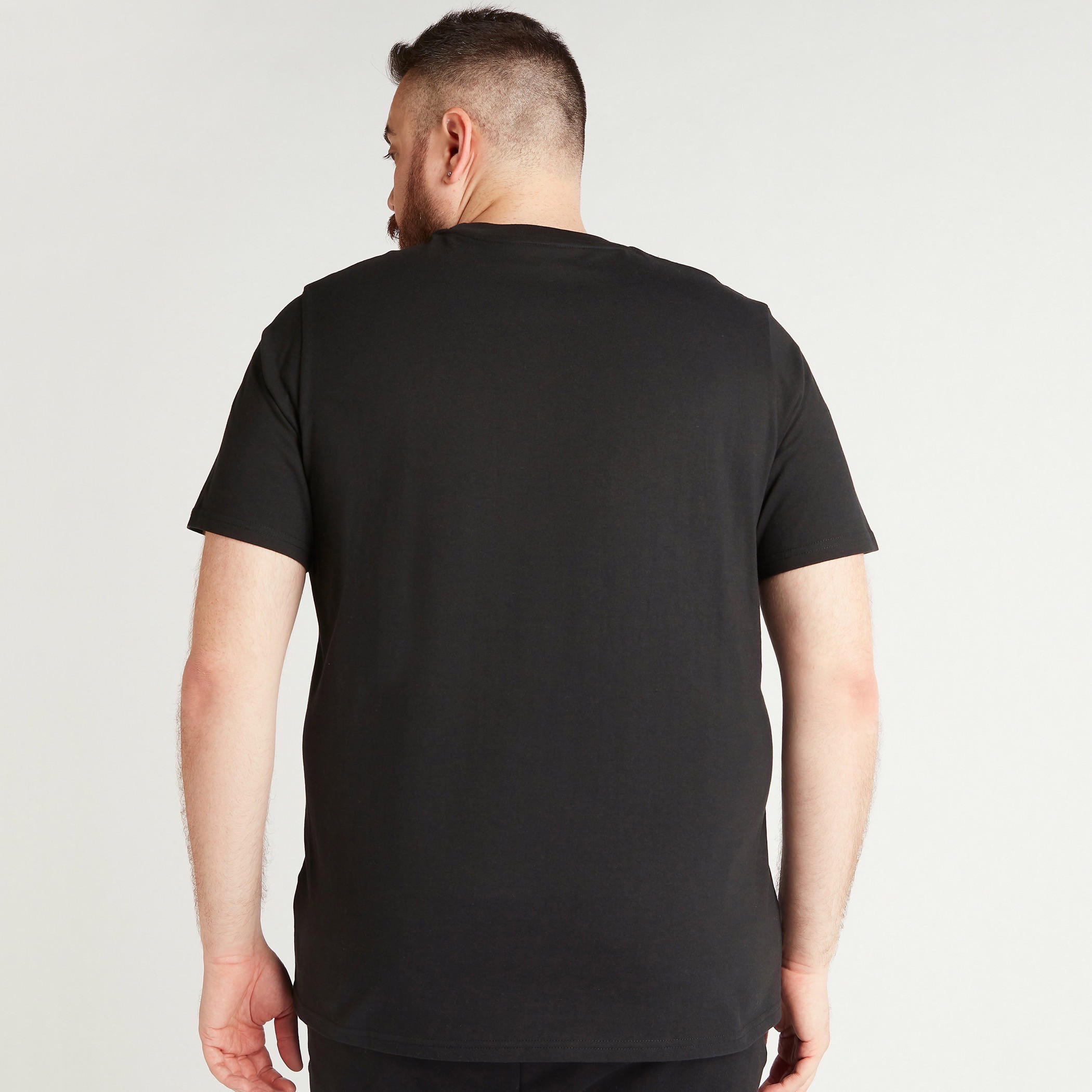 Printed Crew Neck T-shirt with Short Sleeves-men-clothing-tshirtsandpolos-tshirts-image-4