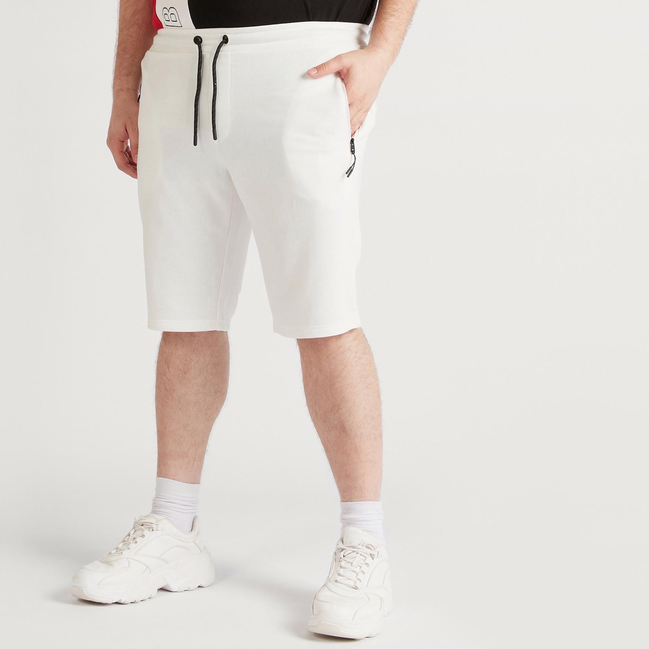 Solid Mid-Rise Shorts with Drawstring Closure-men-clothing-bottoms-shorts-image-1