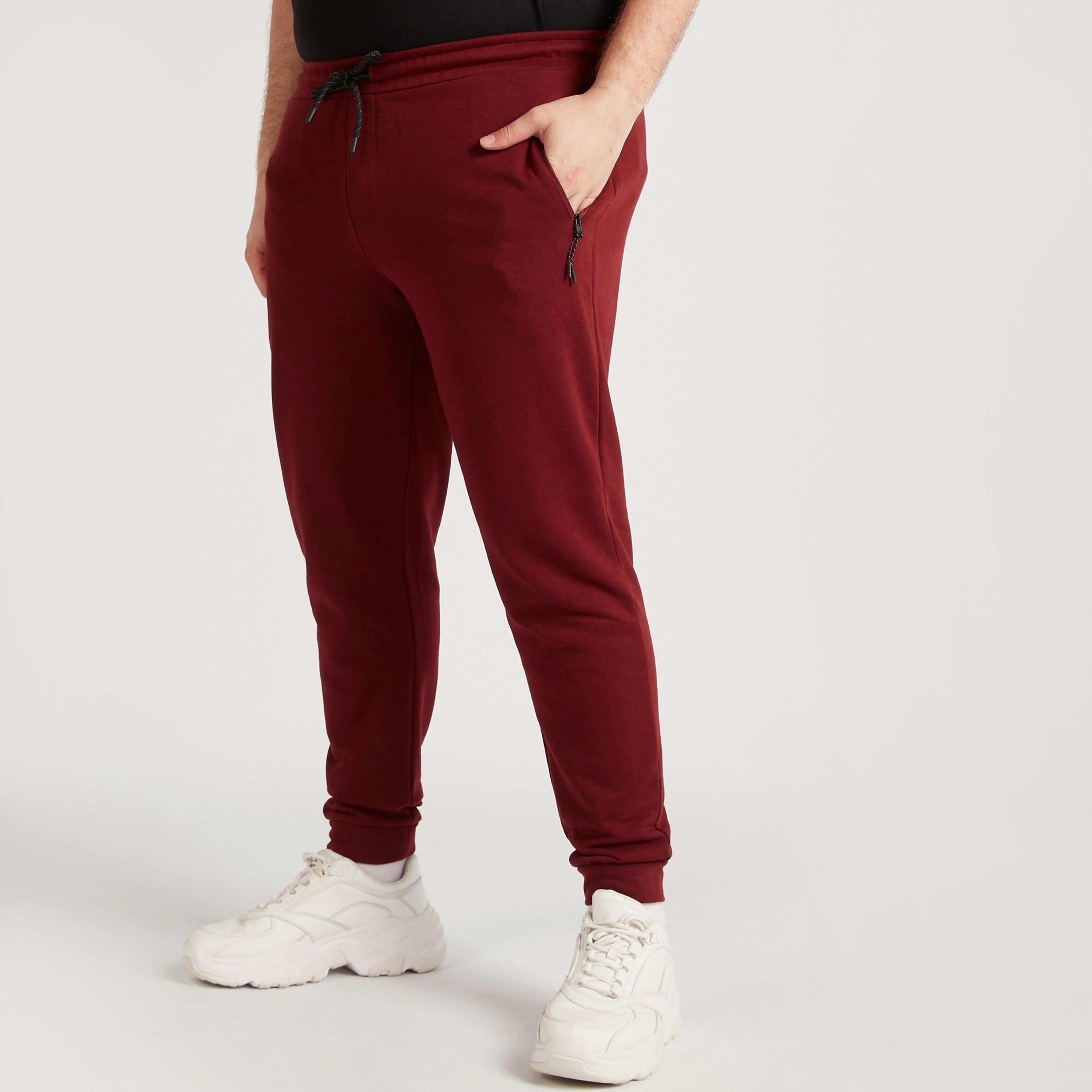 Solid Joggers with Drawstring Closure and Pockets-men-clothing-bottoms-joggers-image-1