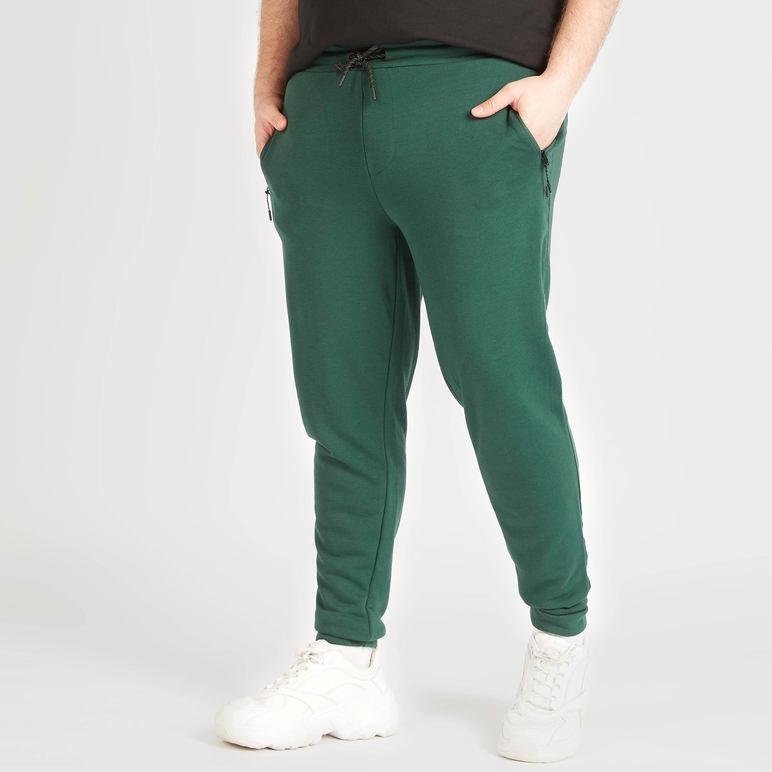 بنطلون رياضي سادة برباط إغلاق وجيوب-men-clothing-bottoms-joggers-image-4