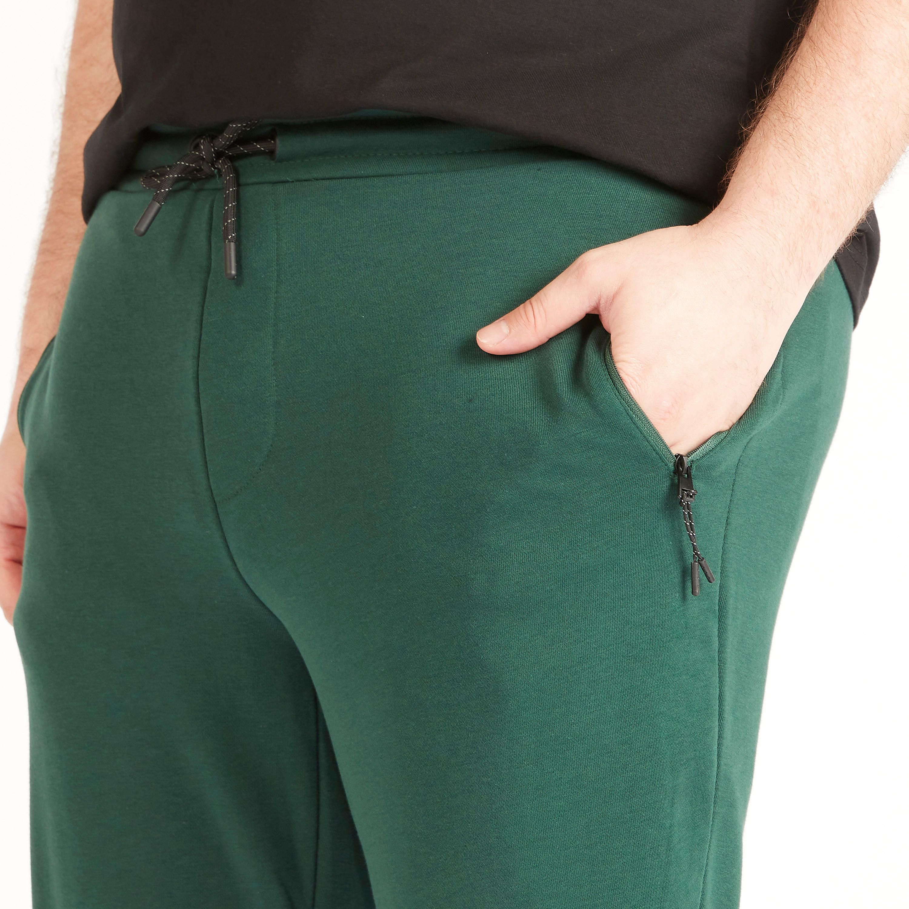 بنطلون رياضي سادة برباط إغلاق وجيوب-men-clothing-bottoms-joggers-image-2