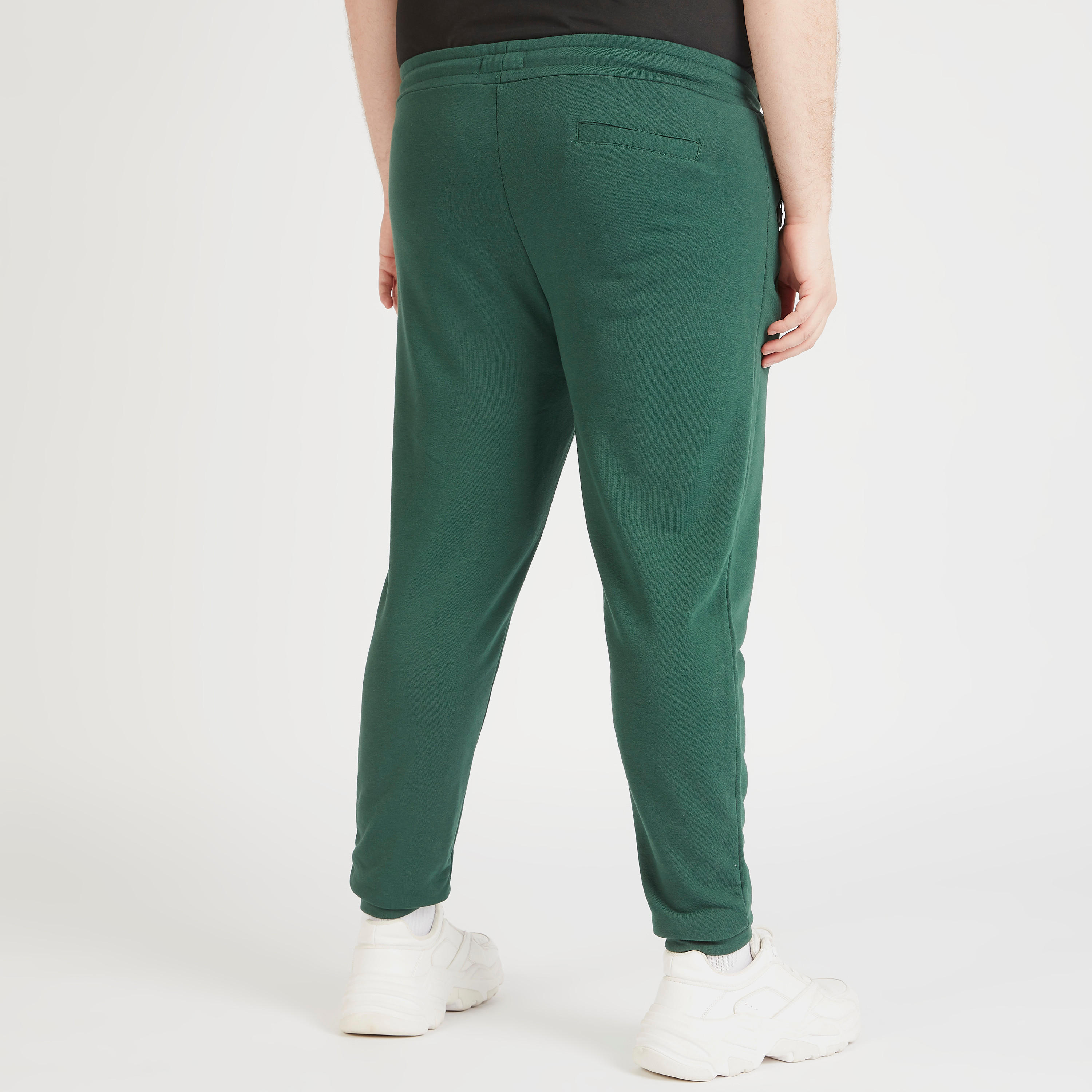 بنطلون رياضي سادة برباط إغلاق وجيوب-men-clothing-bottoms-joggers-image-1