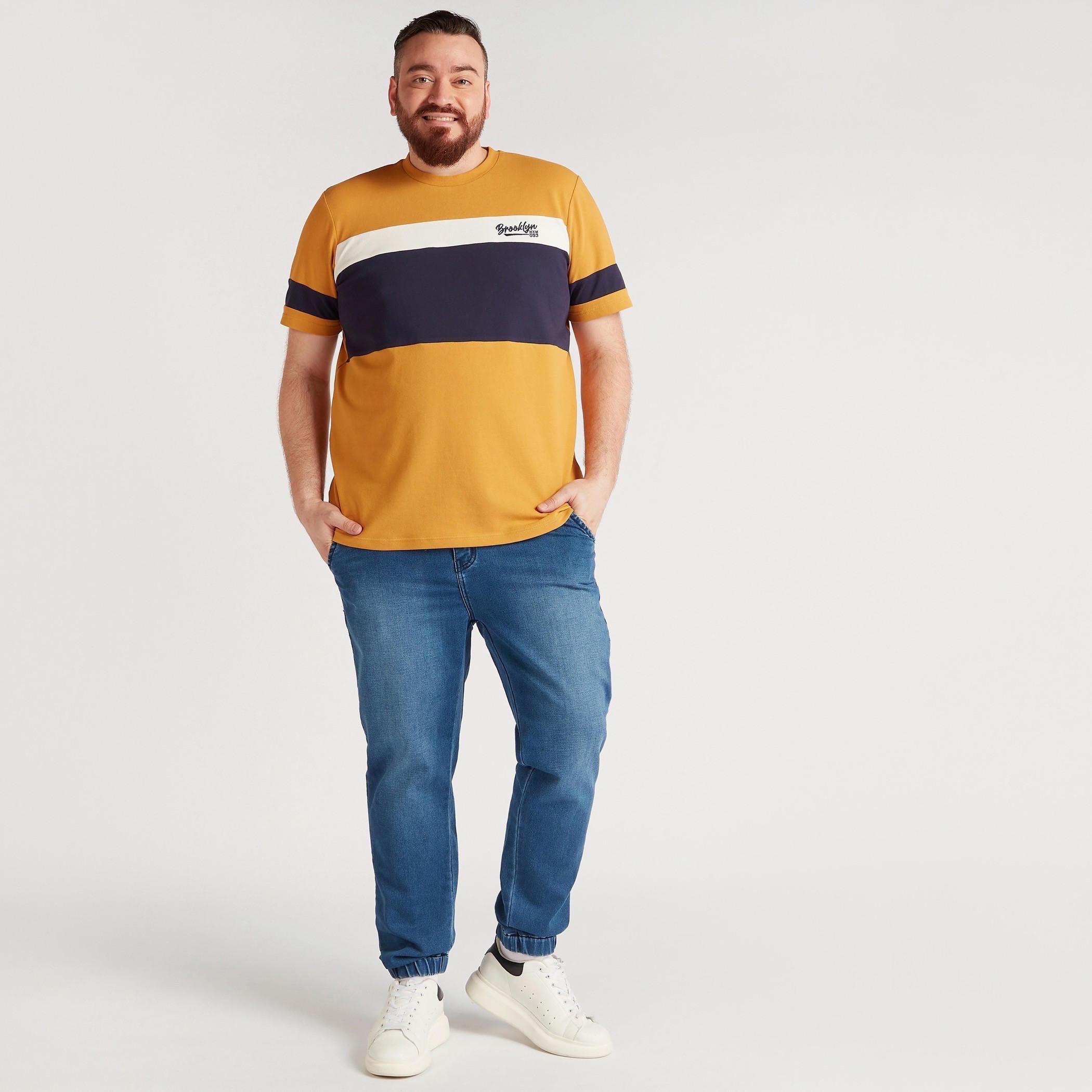Striped Crew Neck T-shirt with Short Sleeves-men-clothing-tshirtsandpolos-tshirts-image-2