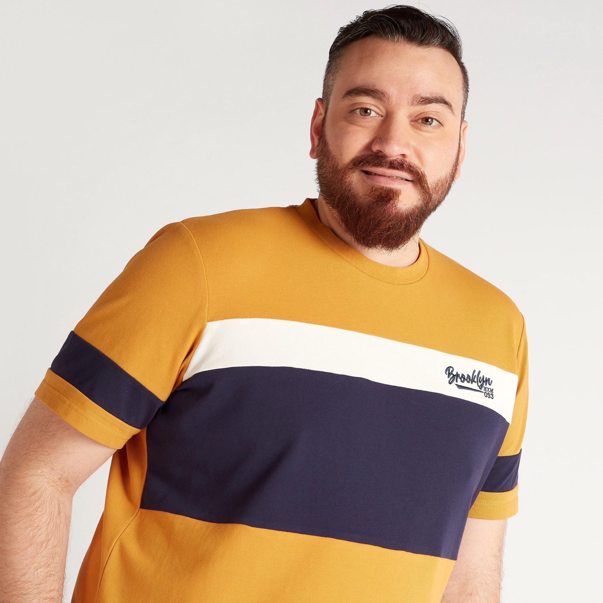 Striped Crew Neck T-shirt with Short Sleeves-men-clothing-tshirtsandpolos-tshirts-image-3