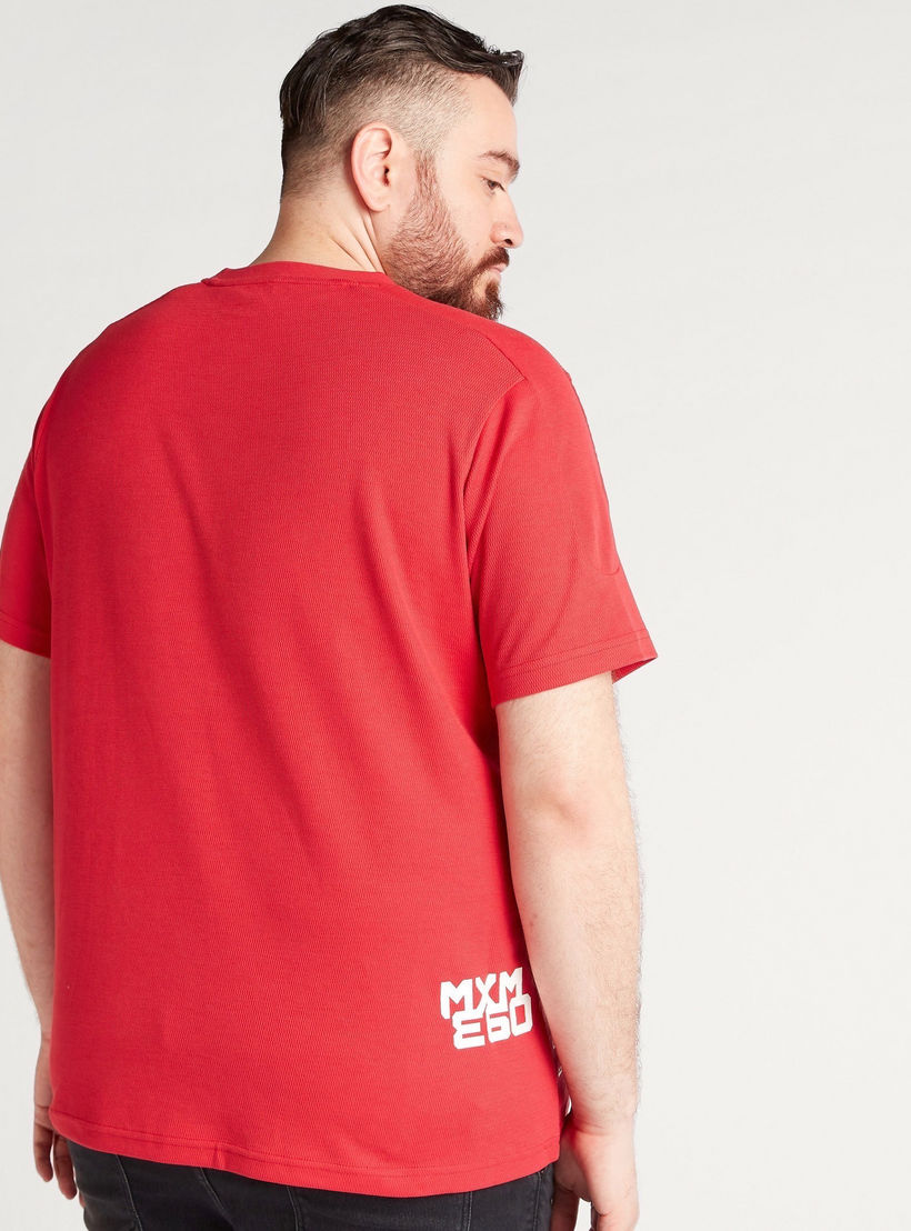 Printed Crew Neck T-shirt with Short Sleeves-men-clothing-tshirtsandpolos-tshirts-image-4