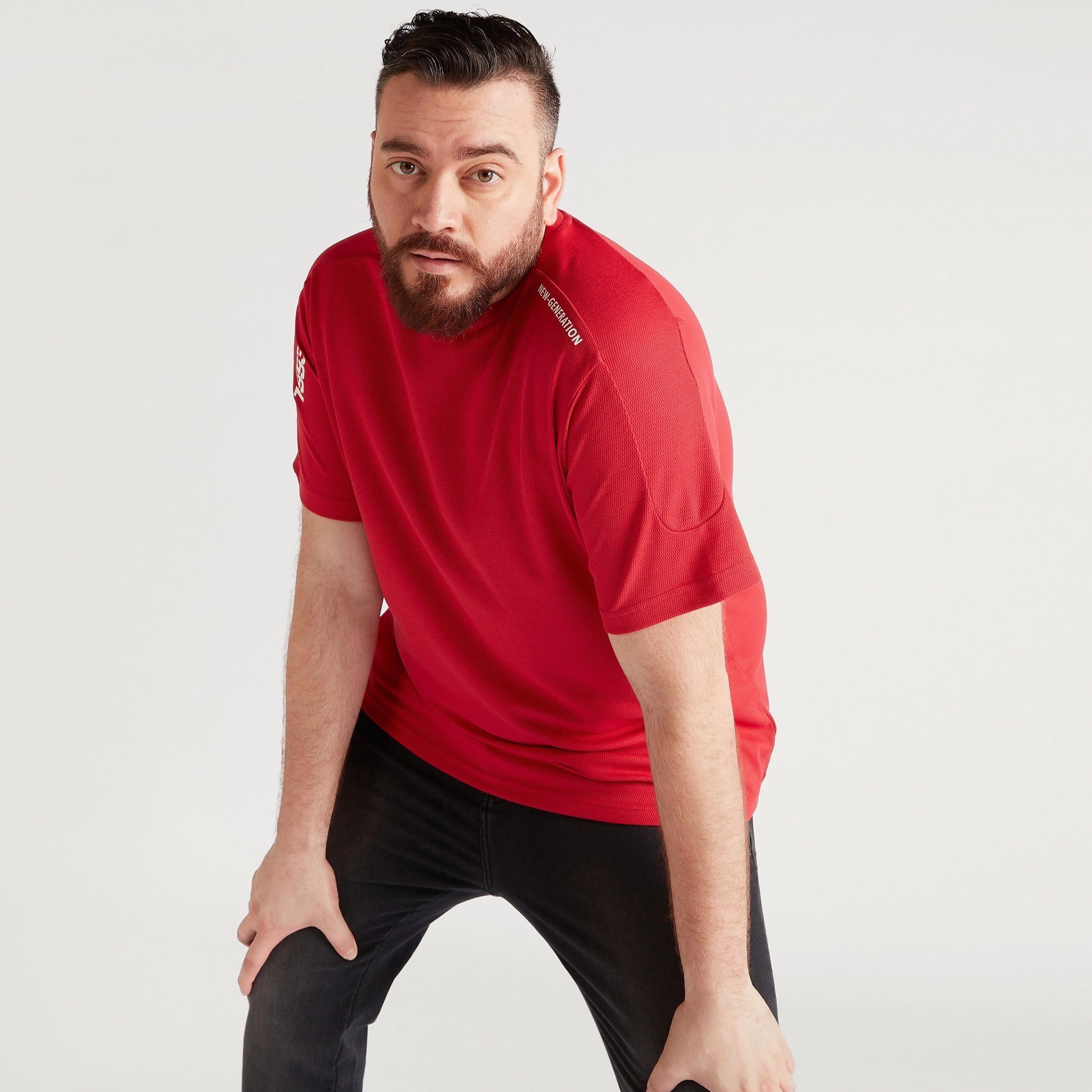 Printed Crew Neck T-shirt with Short Sleeves-men-clothing-tshirtsandpolos-tshirts-image-5