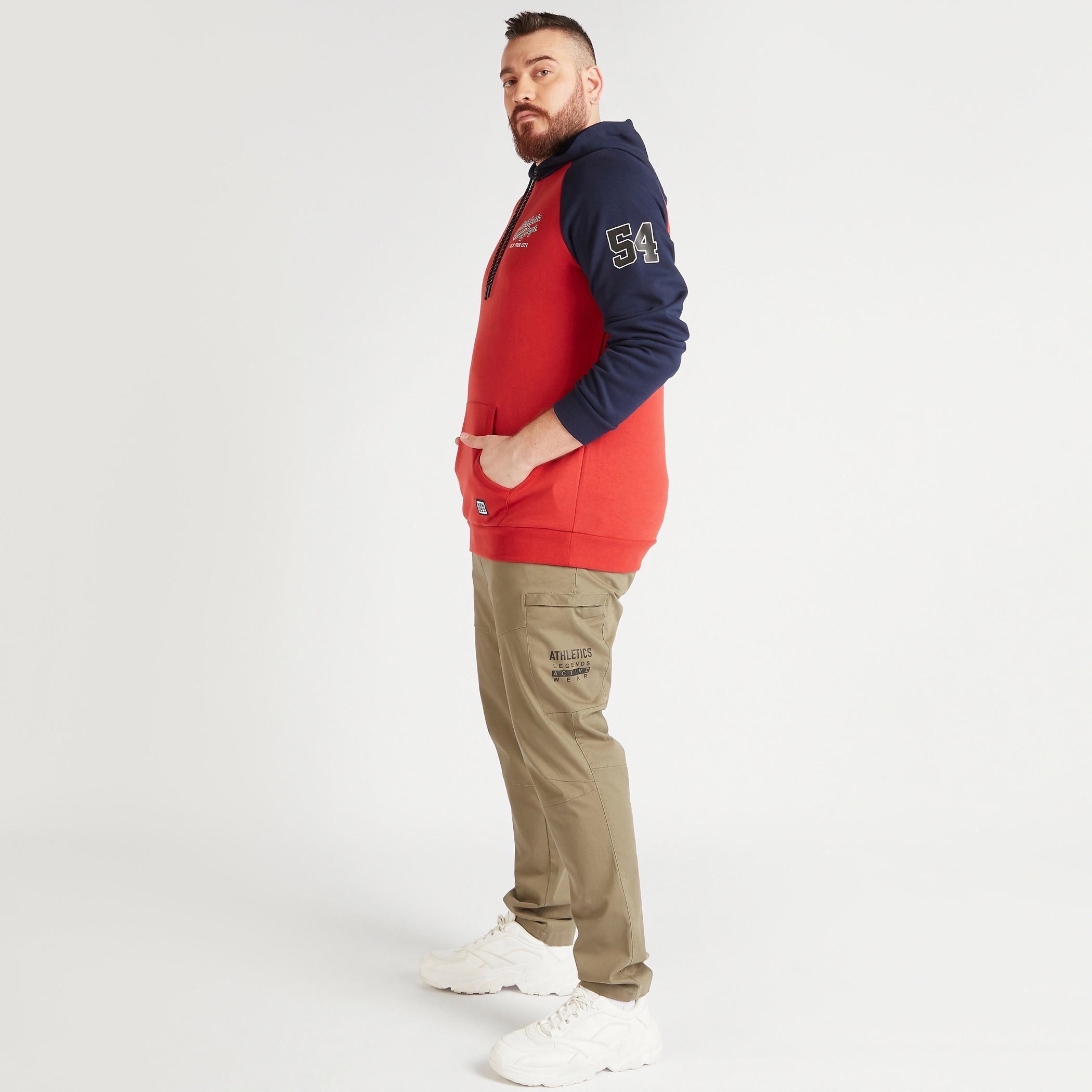 Solid Hooded Sweatshirt with Kangaroo Pocket-men-winterwear-hoodiesandsweatshirts-image-2