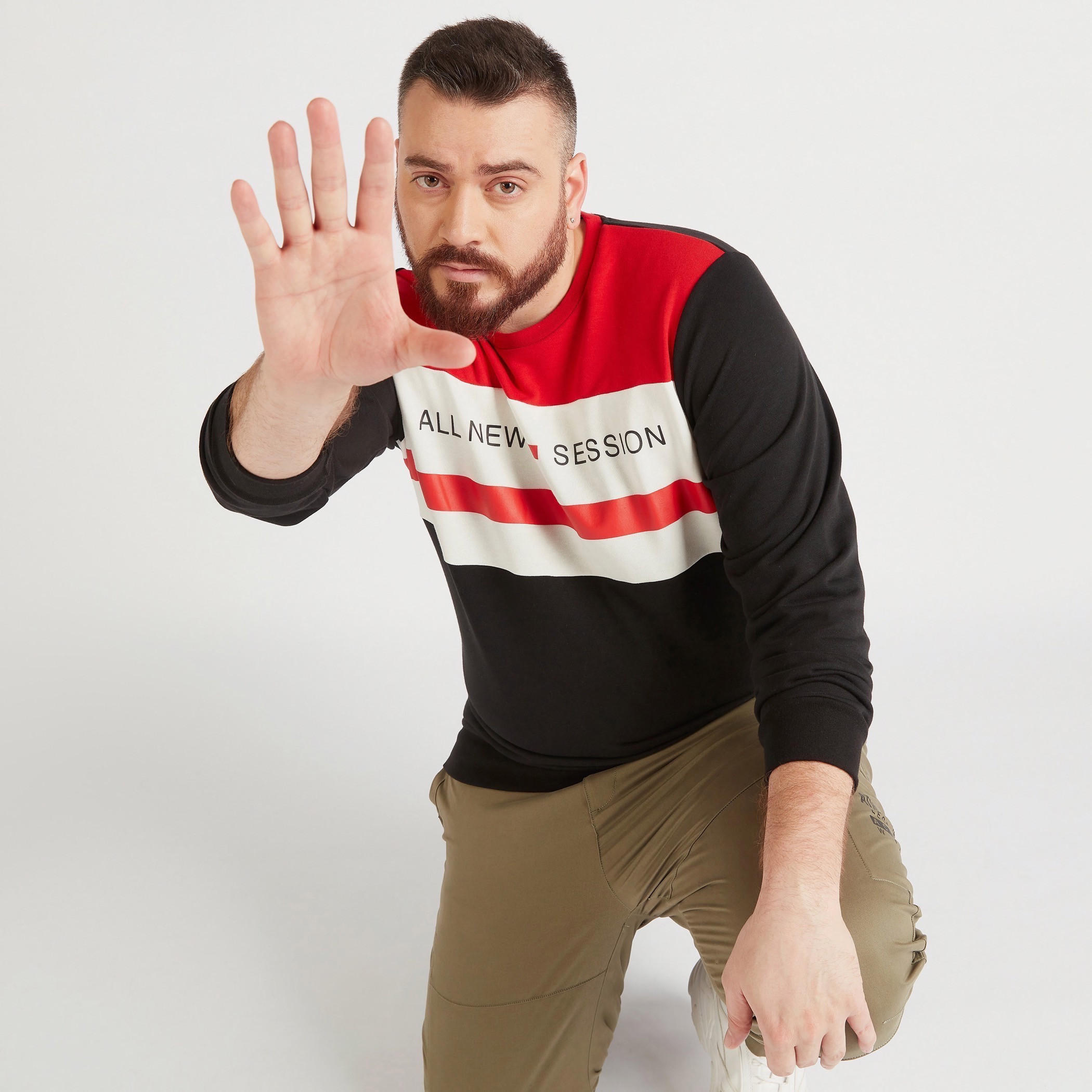 Printed Crew Neck Sweatshirt with Long Sleeves-men-winterwear-hoodiesandsweatshirts-image-1