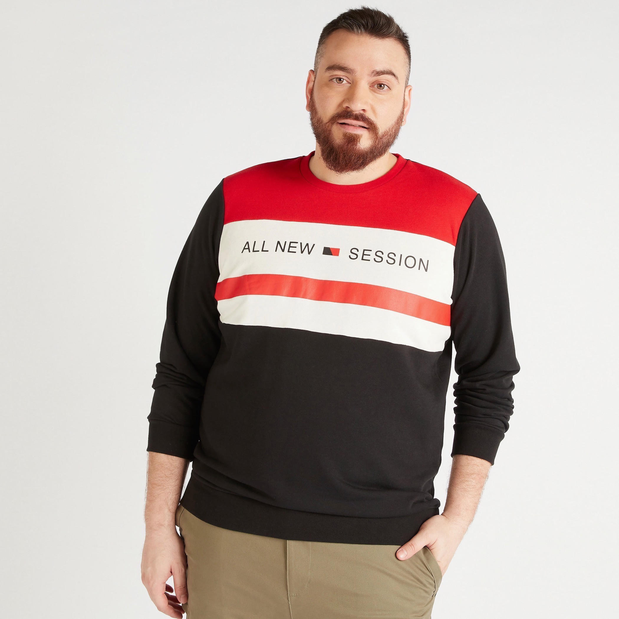 Printed Crew Neck Sweatshirt with Long Sleeves-men-winterwear-hoodiesandsweatshirts-image-5