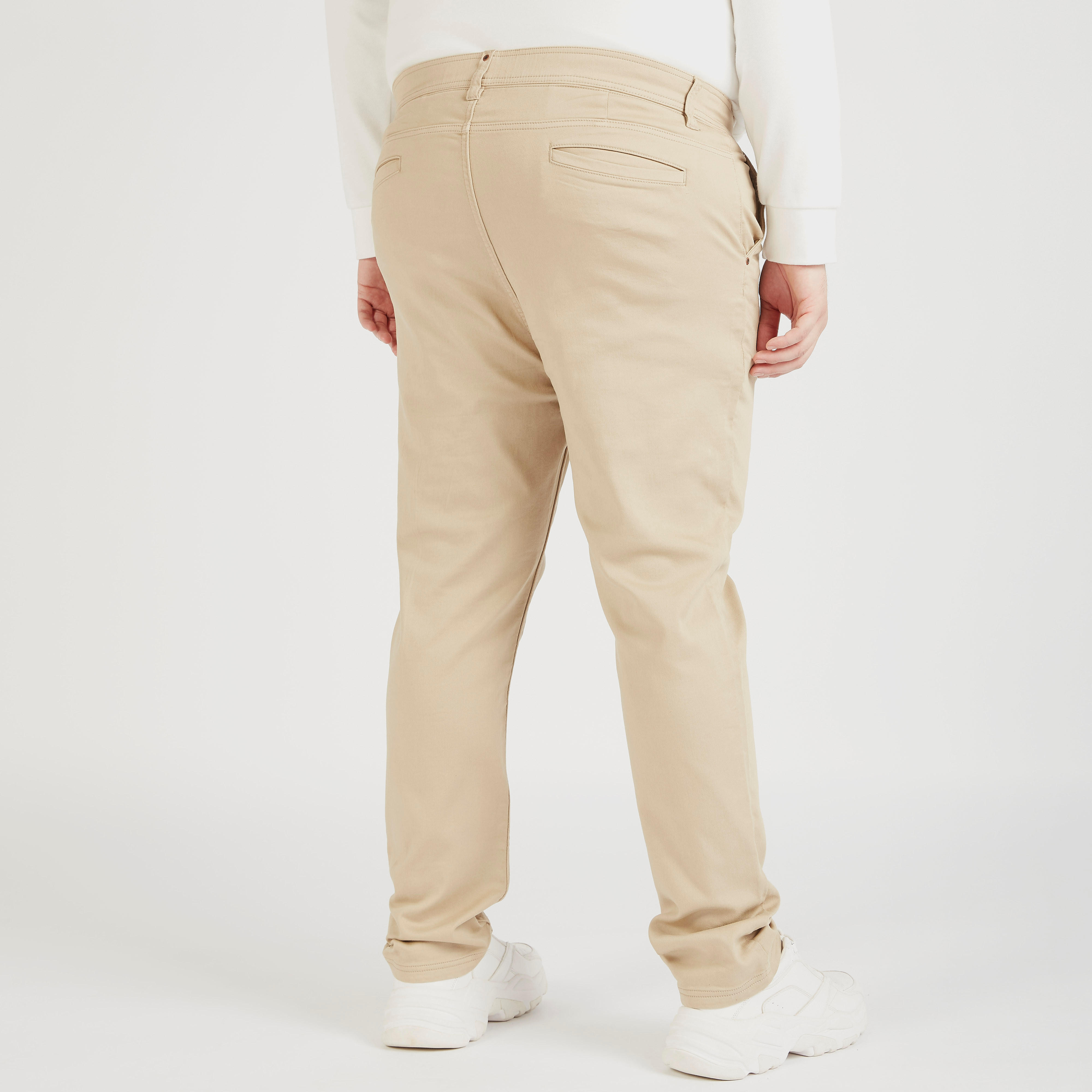 Solid Mid-Rise Chino Pants with Pockets and Button Closure-men-clothing-bottoms-trousersandchinos-trousers-image-4
