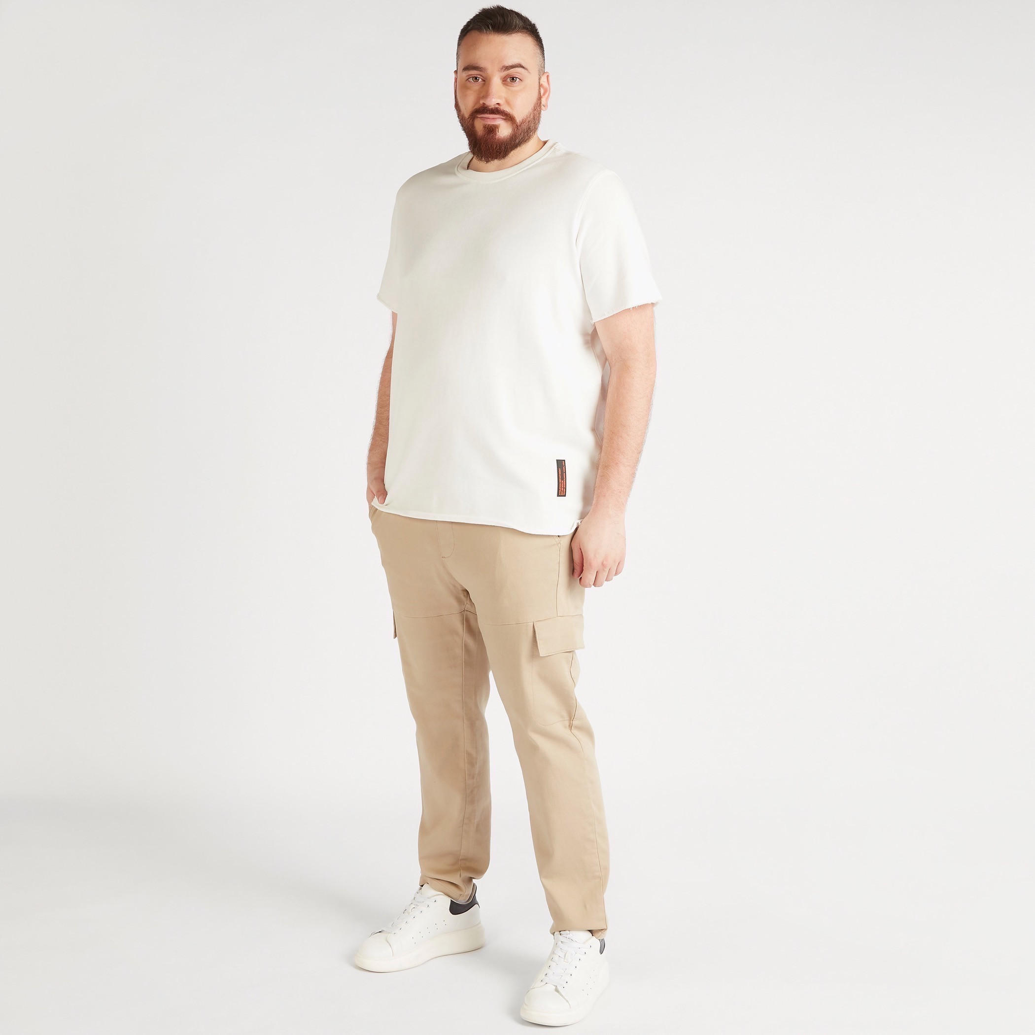 Solid Crew Neck T-shirt with Short Sleeves-men-clothing-tshirtsandpolos-tshirts-image-2