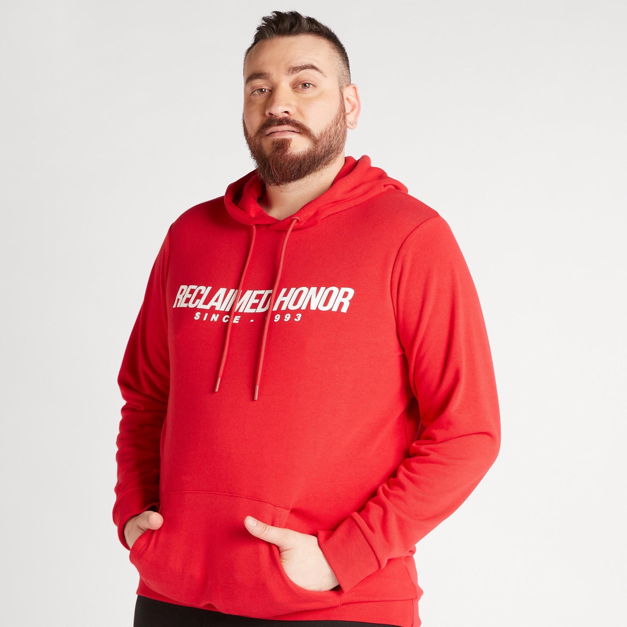 Printed Hooded Sweatshirt with Kangaroo Pocket-men-winterwear-hoodiesandsweatshirts-image-1
