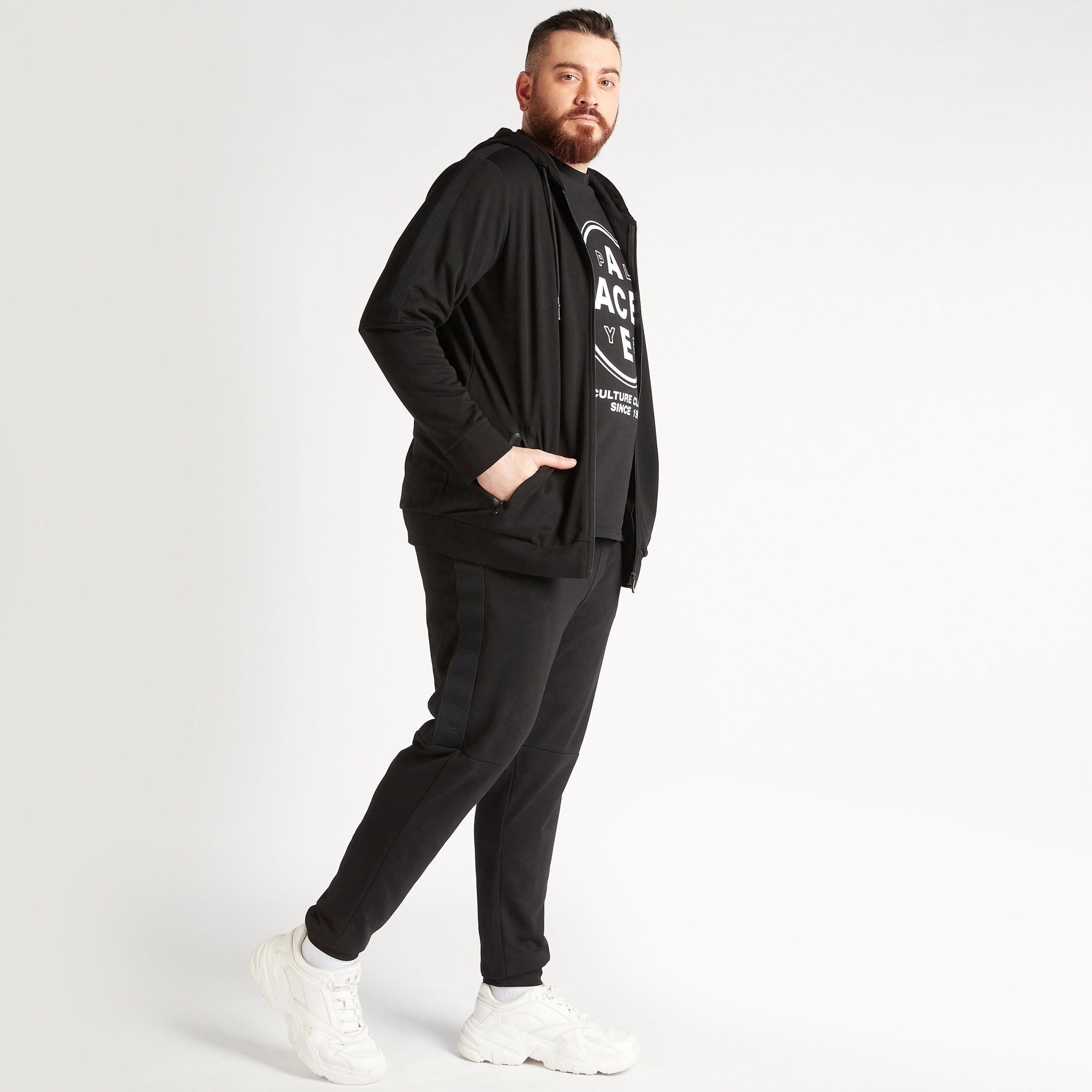 Solid Hooded Jacket with Zip Closure and Pockets-men-winterwear-hoodiesandsweatshirts-image-2