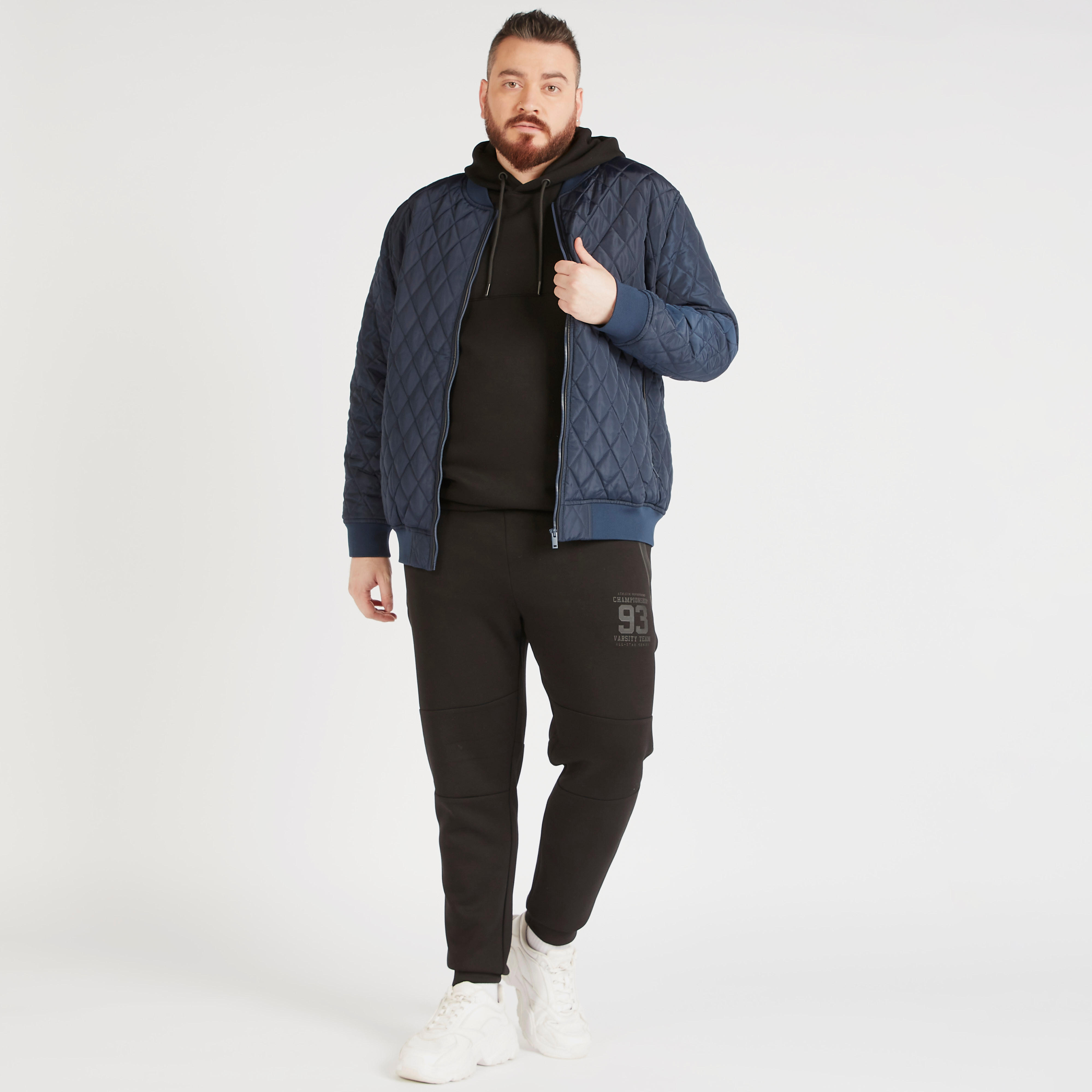 Quilted Zip Through Jacket with Long Sleeves and Pockets-men-clothing-jacketsandblazers-jackets-image-2