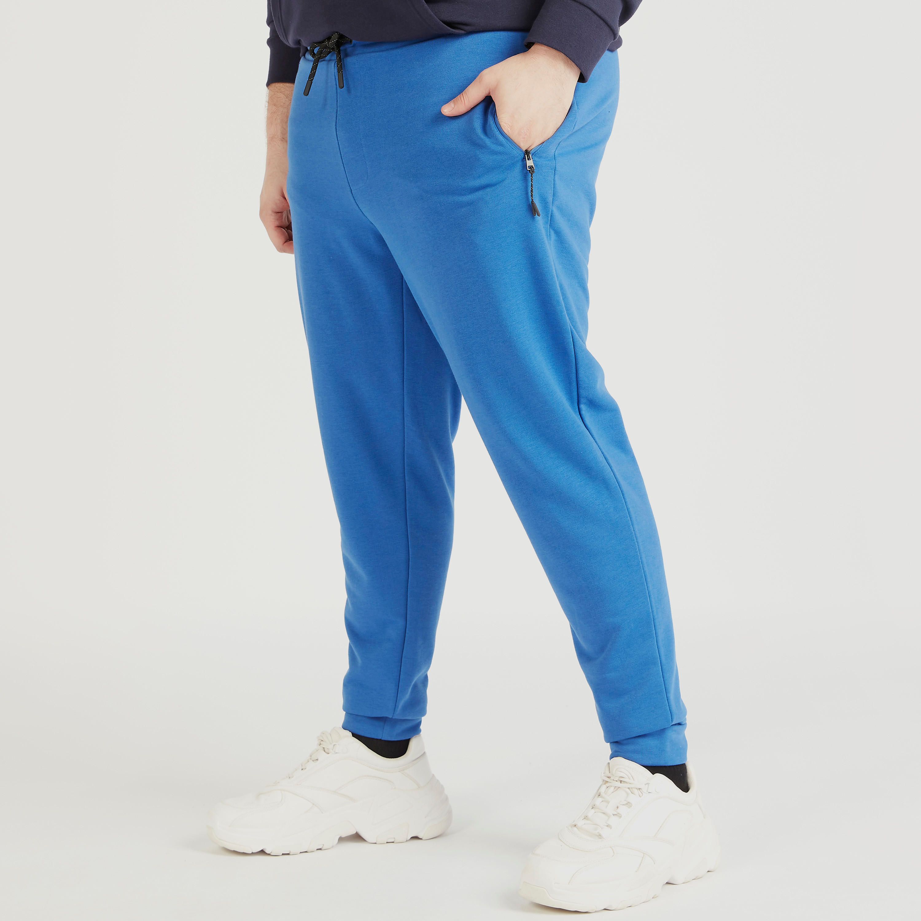 بنطلون رياضي سادة برباط إغلاق وجيوب-men-clothing-bottoms-joggers-image-4