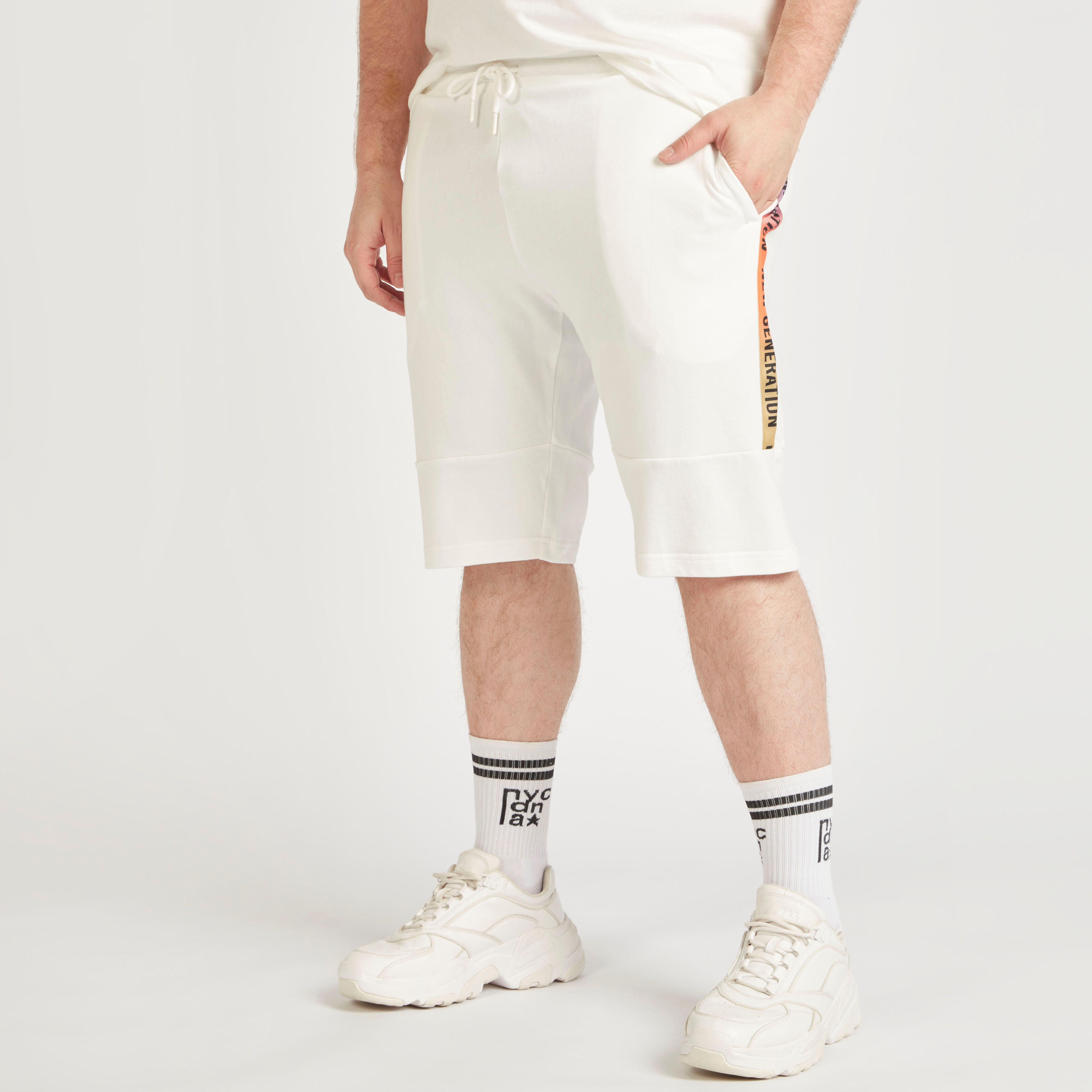 Typographic Print Shorts with Pockets and Drawstring Closure-men-clothing-bottoms-shorts-image-7