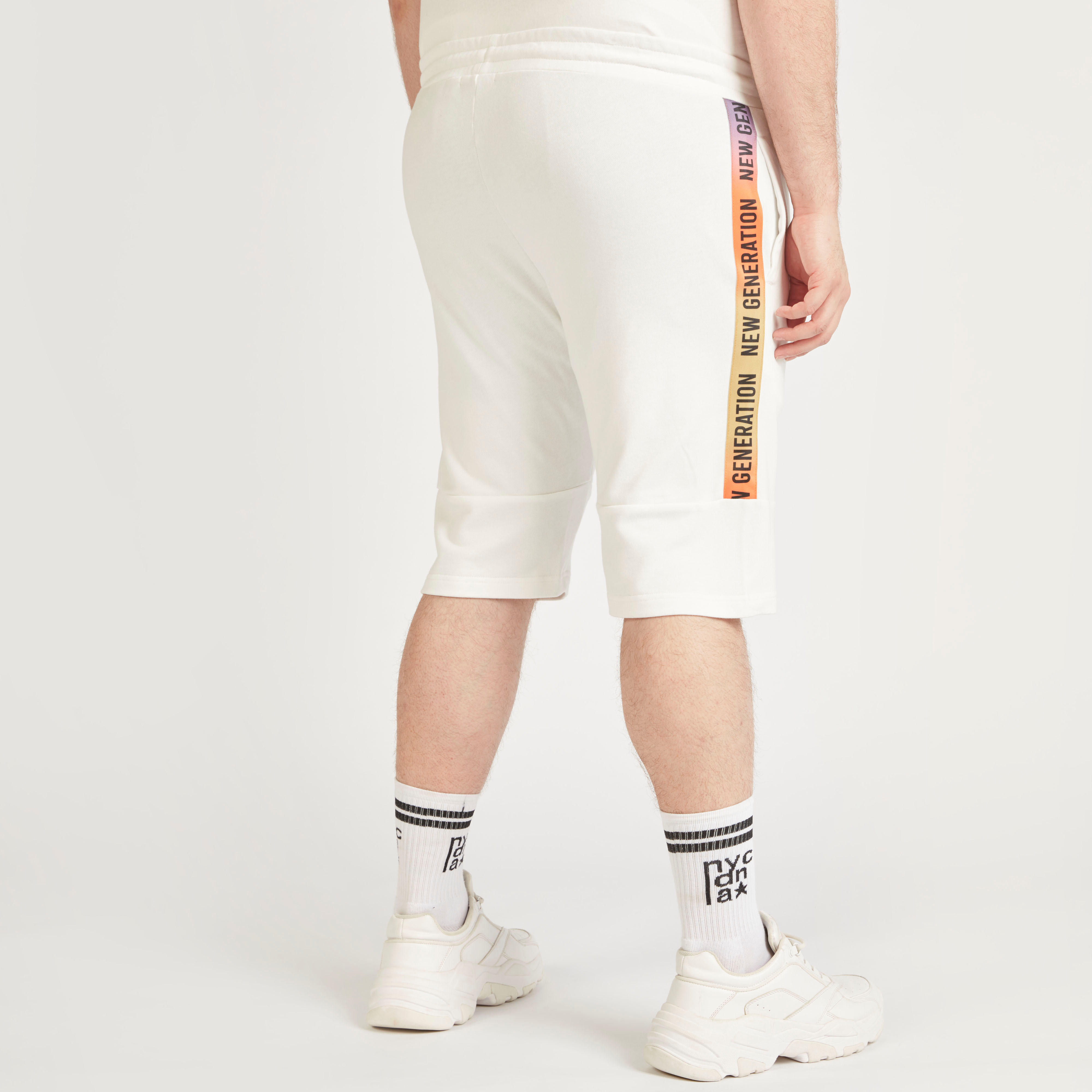 Typographic Print Shorts with Pockets and Drawstring Closure-men-clothing-bottoms-shorts-image-8