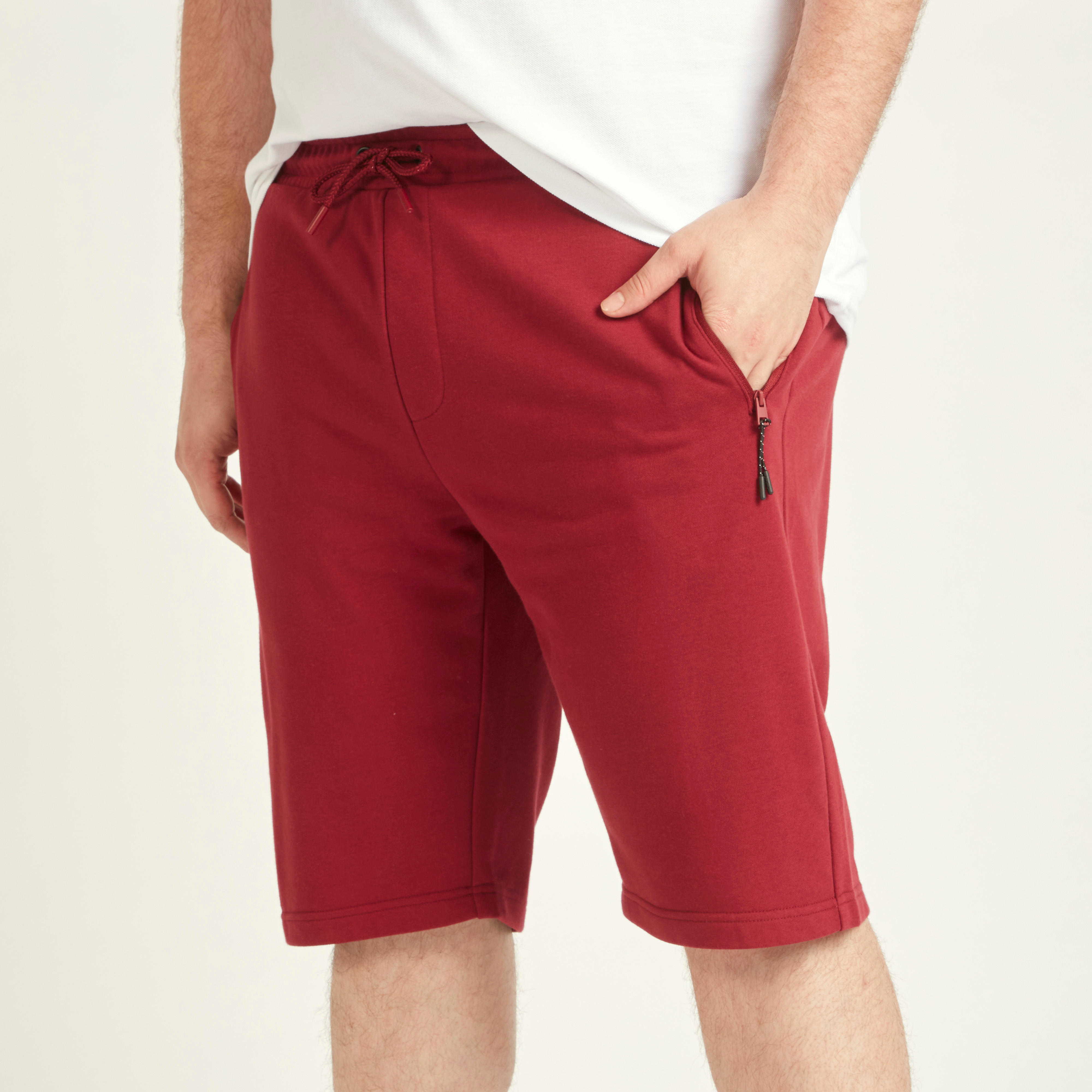 Solid Mid-Rise Shorts with Drawstring Closure and Pockets-men-clothing-bottoms-shorts-image-1