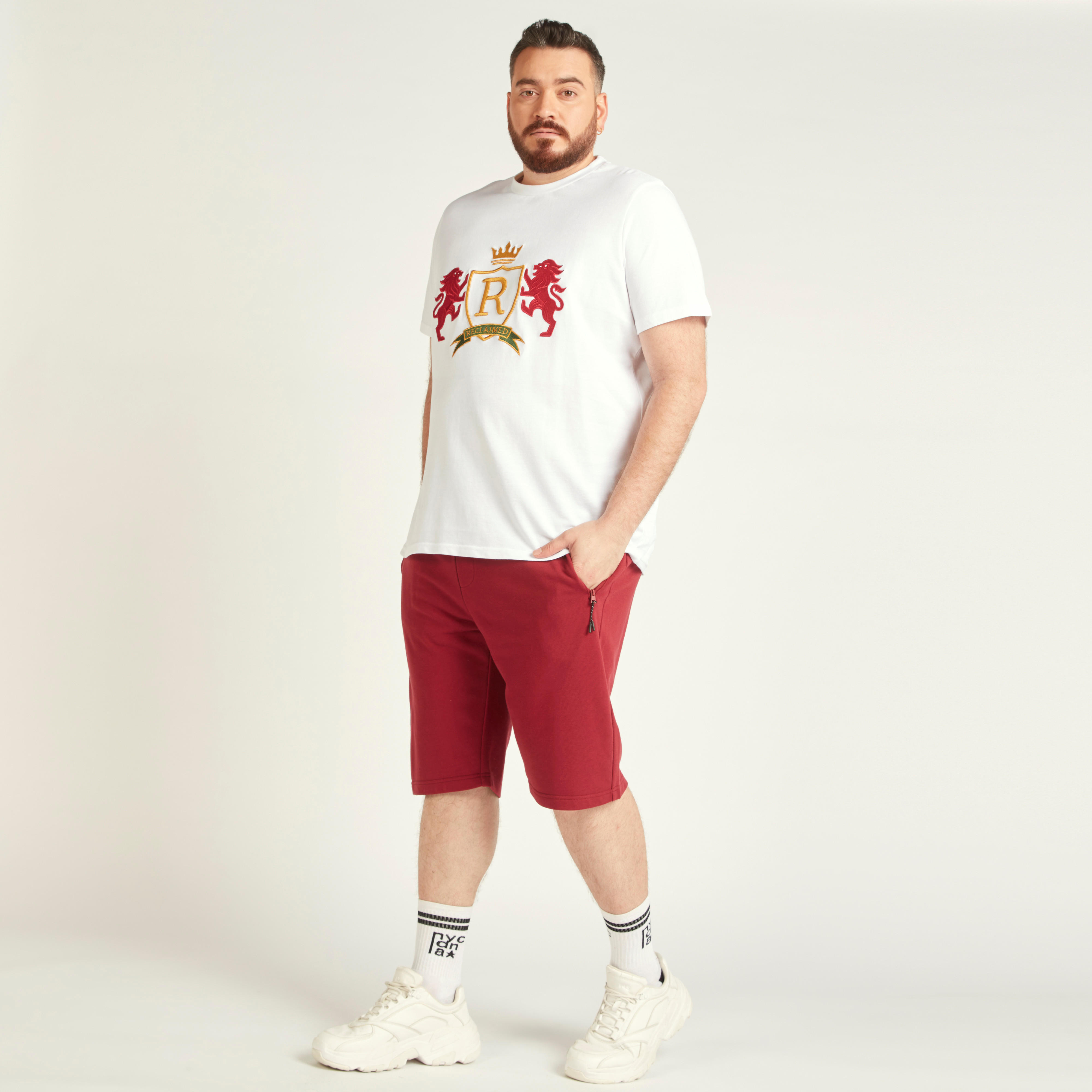 Solid Mid-Rise Shorts with Drawstring Closure and Pockets-men-clothing-bottoms-shorts-image-2