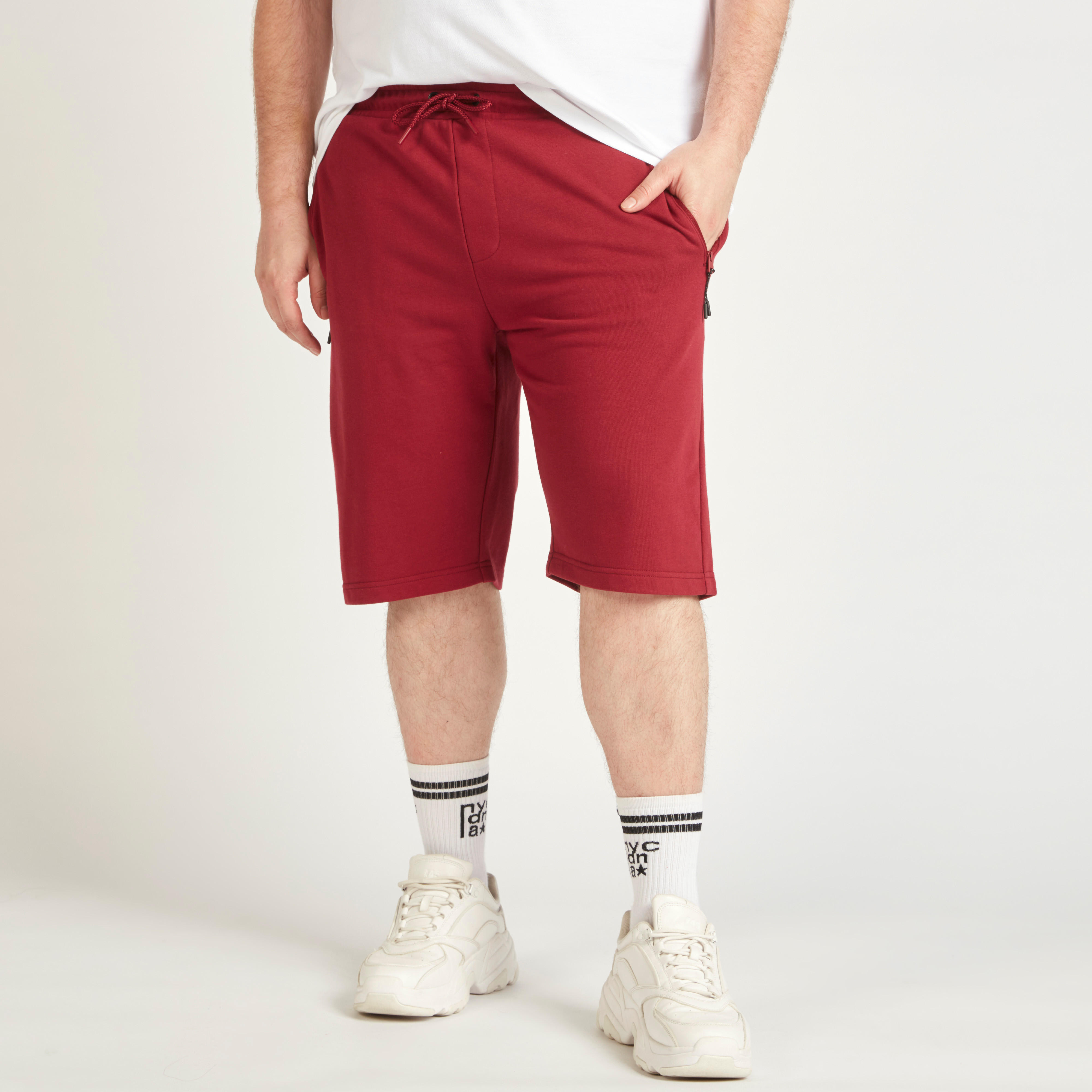 Solid Mid-Rise Shorts with Drawstring Closure and Pockets-men-clothing-bottoms-shorts-image-3