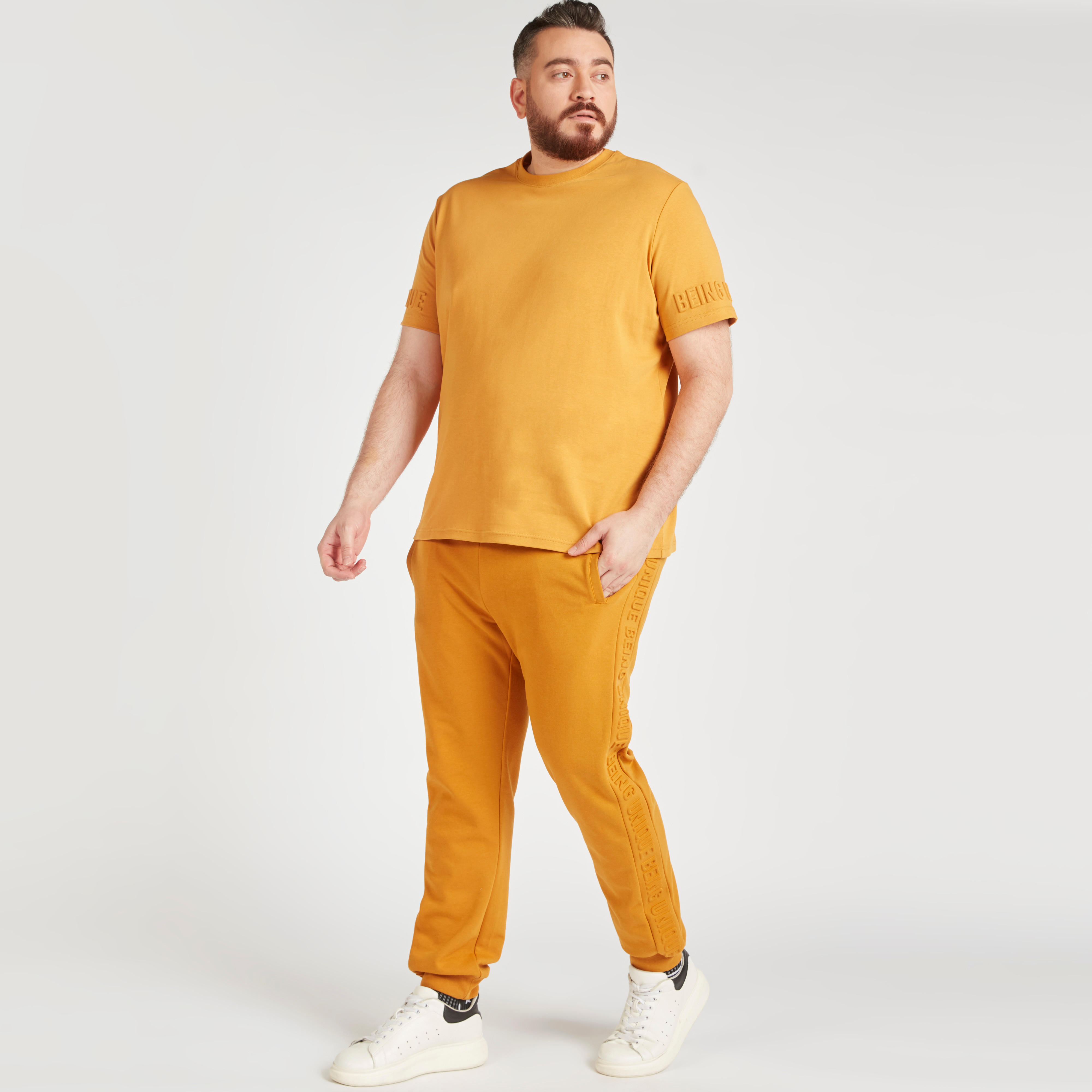 Text Embossed Mid-Rise Joggers with Drawstring Closure-men-clothing-bottoms-joggers-image-7