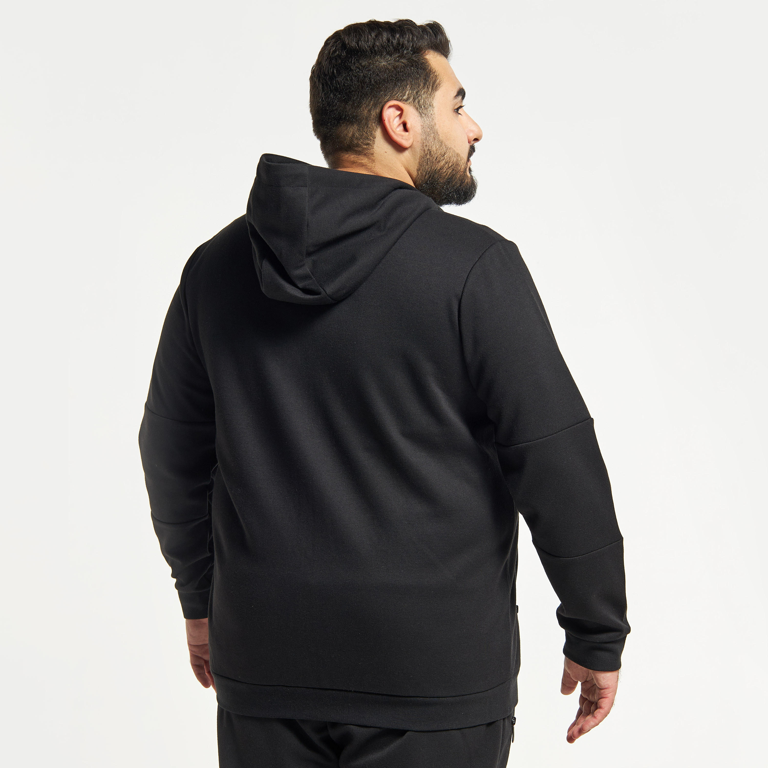 جاكيت بارز الملمس سادة مقاس كبير بقبعة وجيوب-men-clothing-jacketsandblazers-jackets-image-3