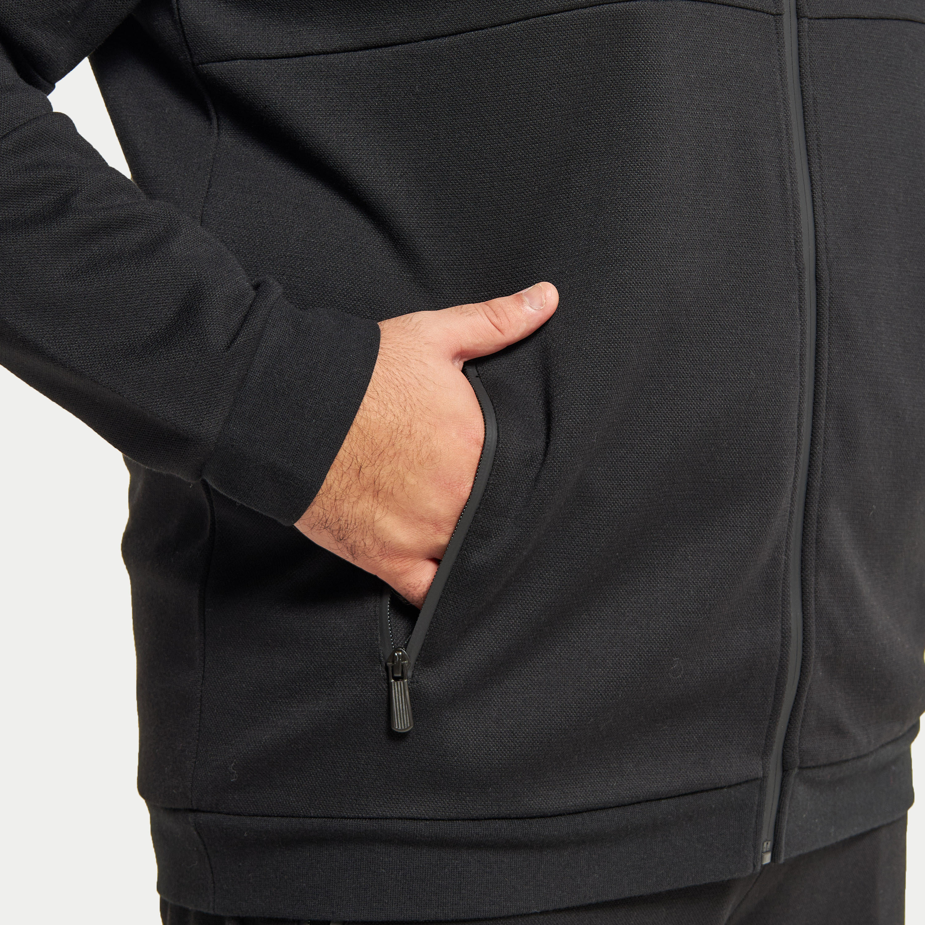 جاكيت بارز الملمس سادة مقاس كبير بقبعة وجيوب-men-clothing-jacketsandblazers-jackets-image-5