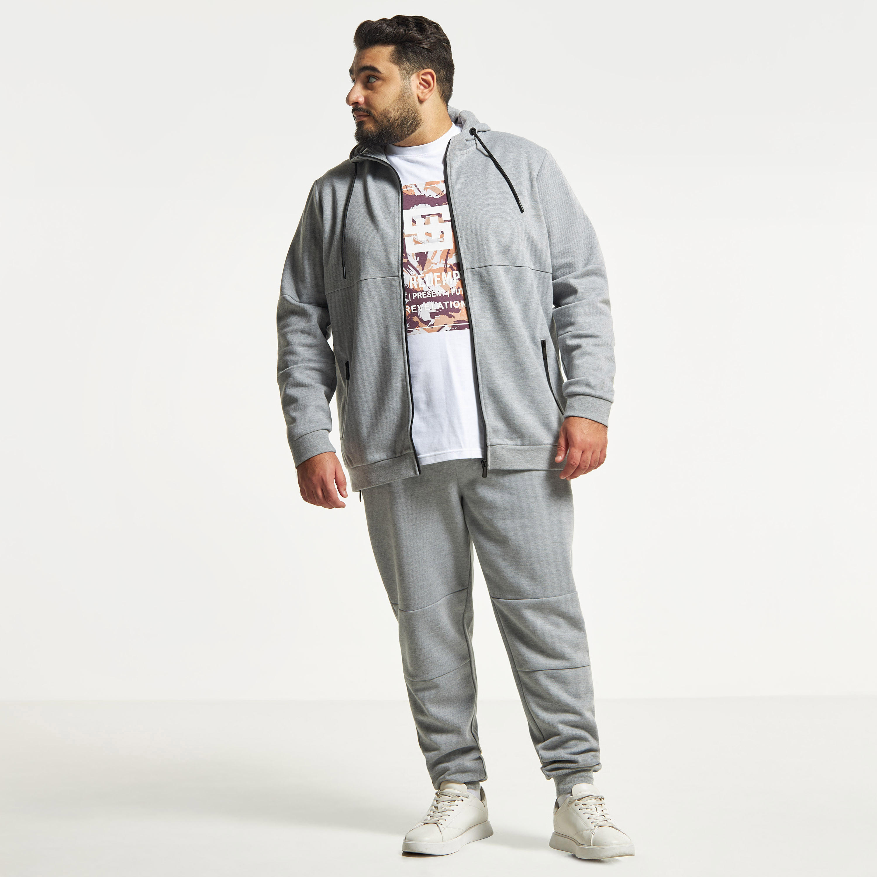 جاكيت بارز الملمس سادة مقاس كبير بقبعة وجيوب-men-clothing-jacketsandblazers-jackets-image-7