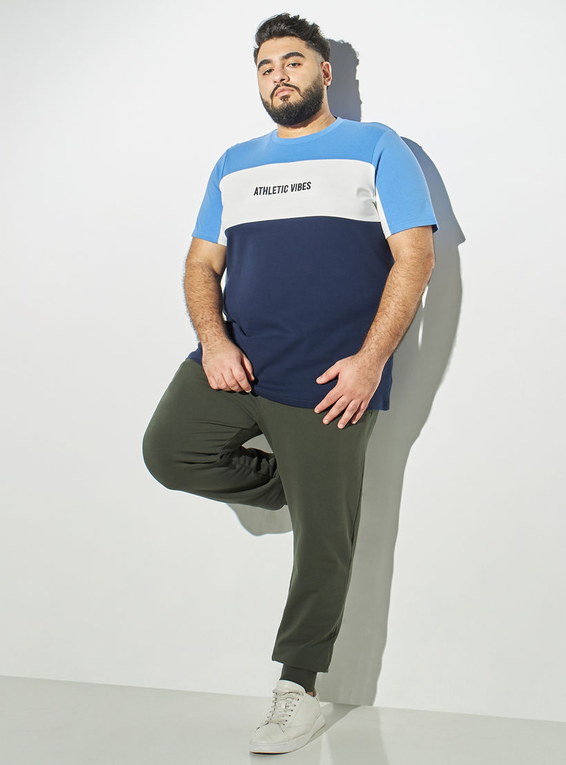تيشيرت مقاس كبير بقوالب ملوّنة وياقة ضيقة-men-clothing-tshirtsandpolos-tshirts-image-3