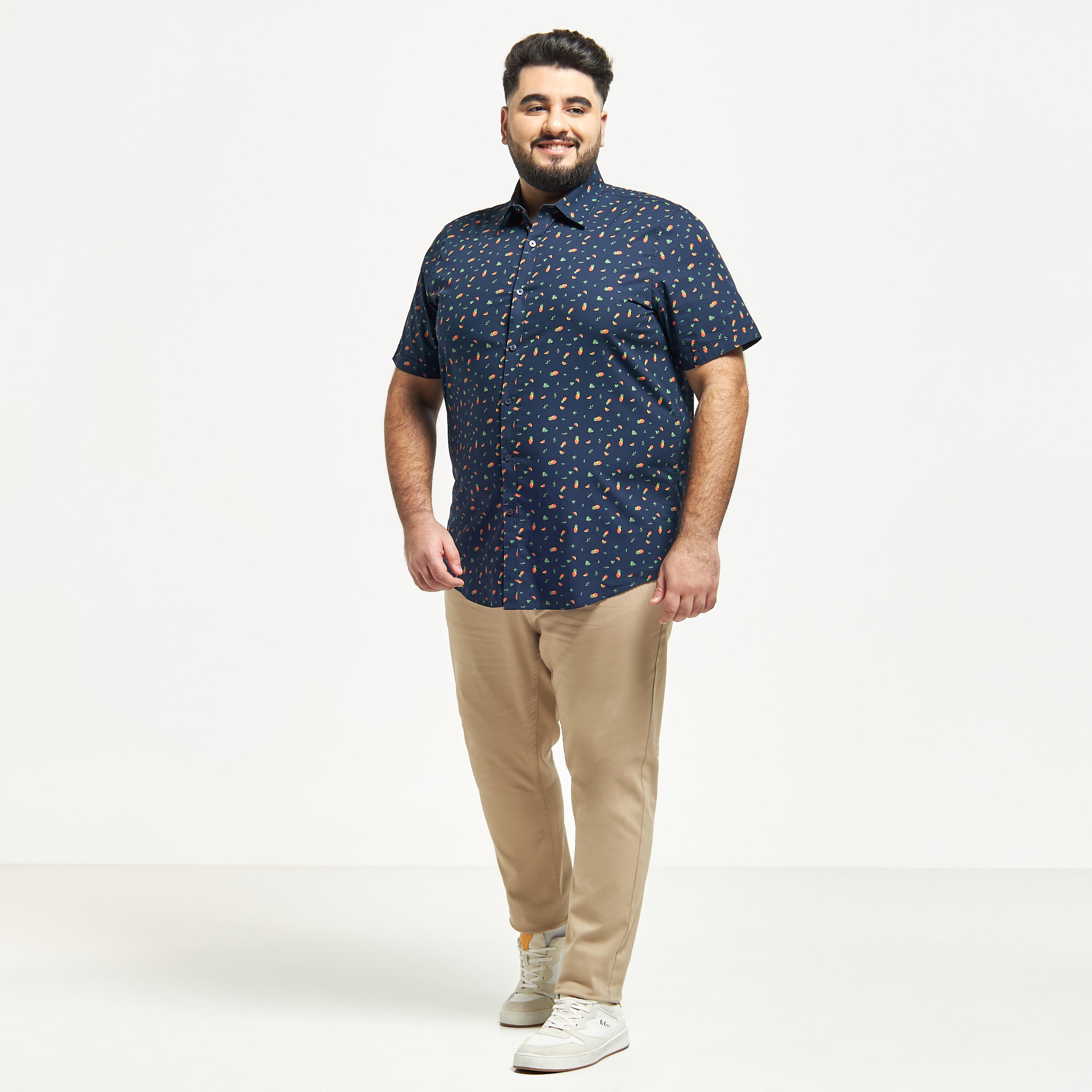 قميص مقاس كبير بأكمام قصيرة وجيب على الصدر وطبعات-men-clothing-shirts-image-6