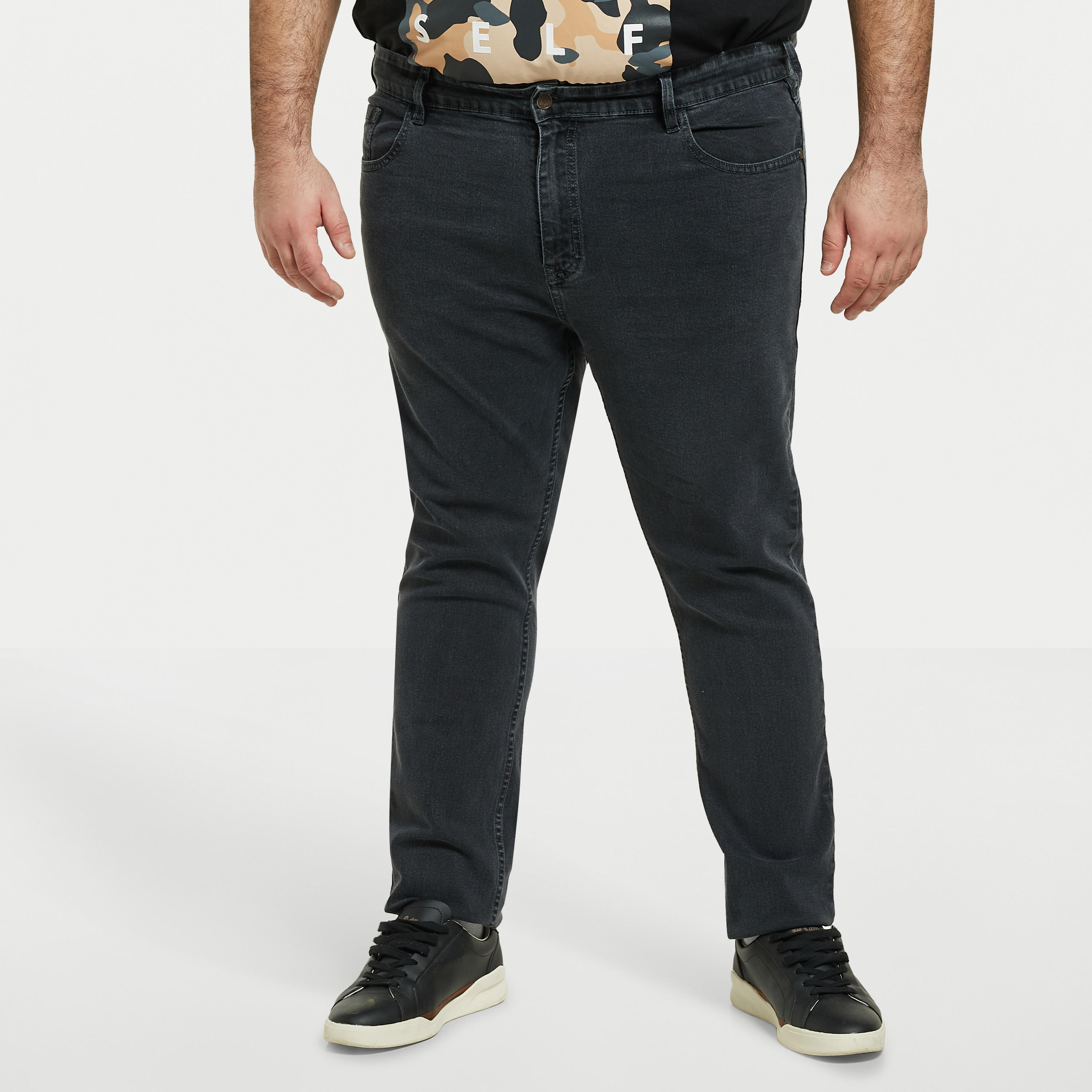 Plus Size Solid Regular Fit Jeans with Pockets-men-clothing-bottoms-jeans-image-1