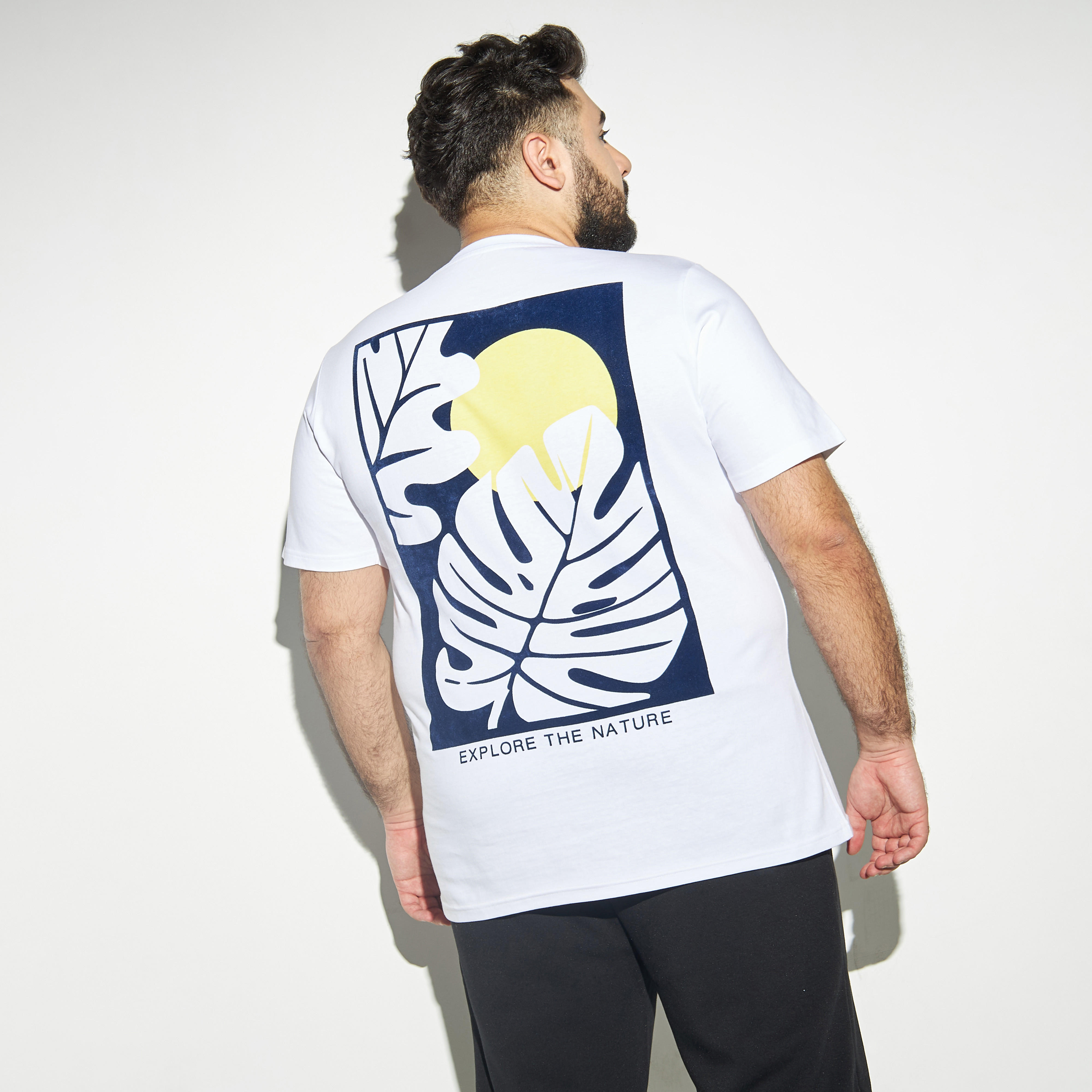 Plus Size Graphic Print Crew Neck T-shirt with Short Sleeves-men-clothing-tshirtsandpolos-tshirts-image-1