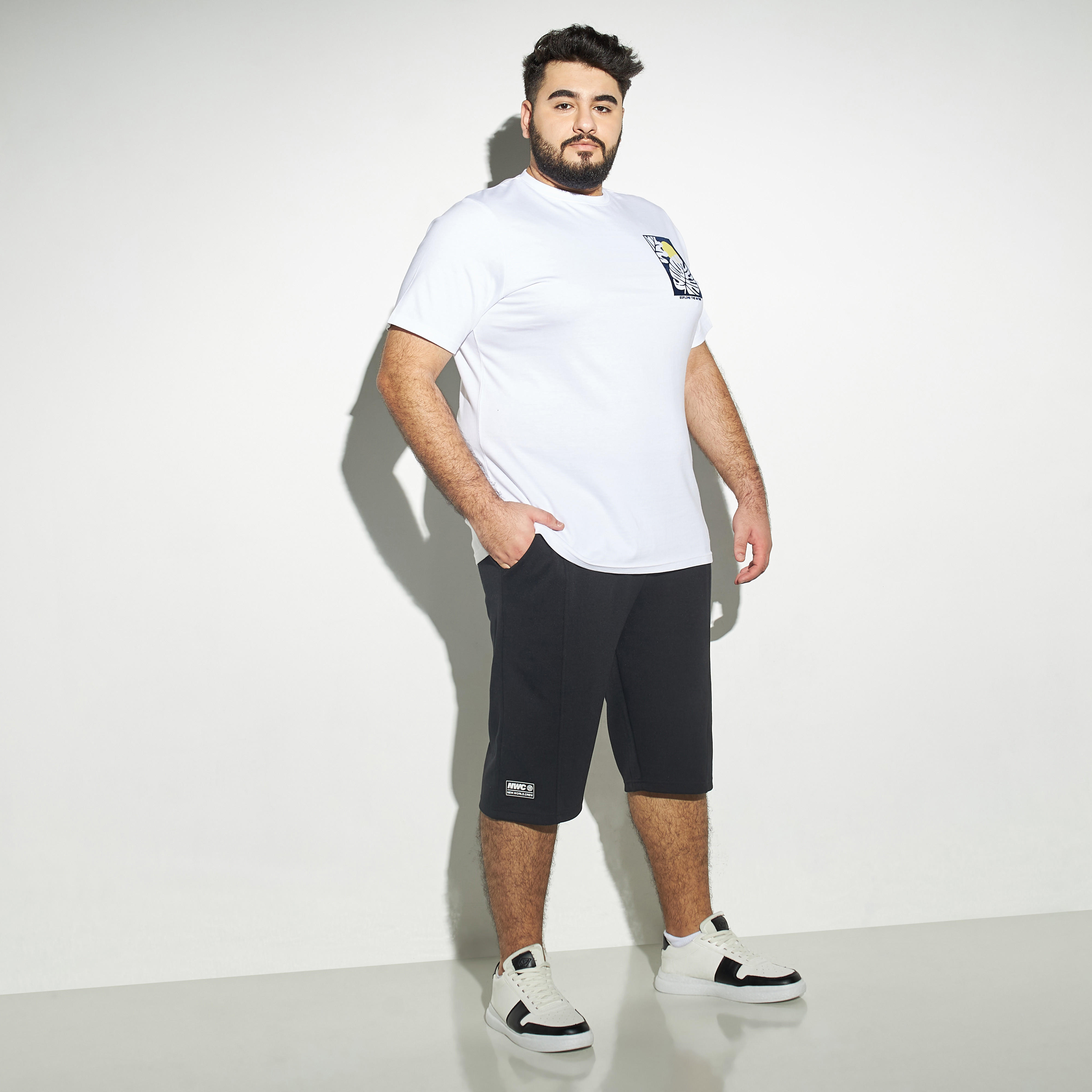 Plus Size Graphic Print Crew Neck T-shirt with Short Sleeves-men-clothing-tshirtsandpolos-tshirts-image-2