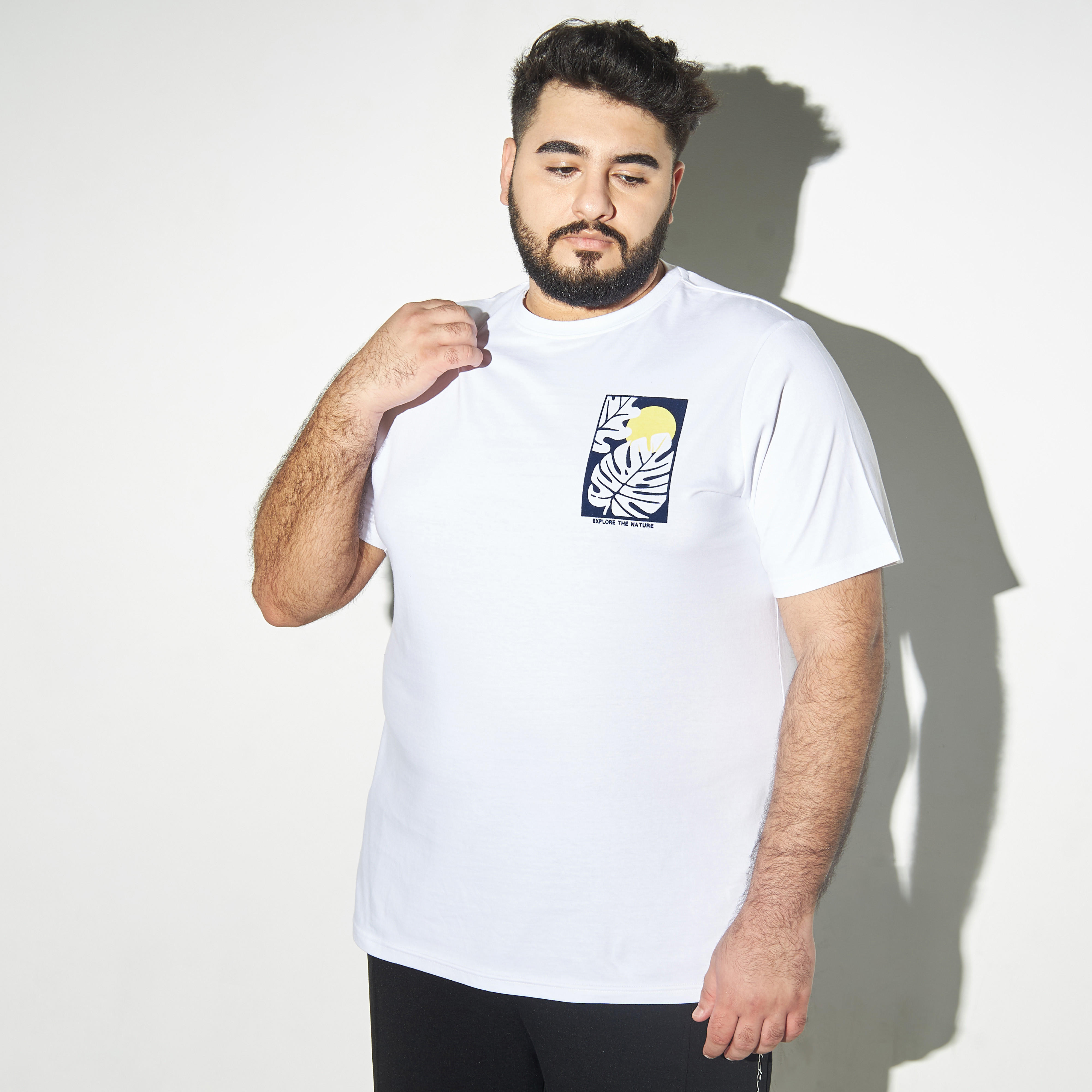 Plus Size Graphic Print Crew Neck T-shirt with Short Sleeves-men-clothing-tshirtsandpolos-tshirts-image-3