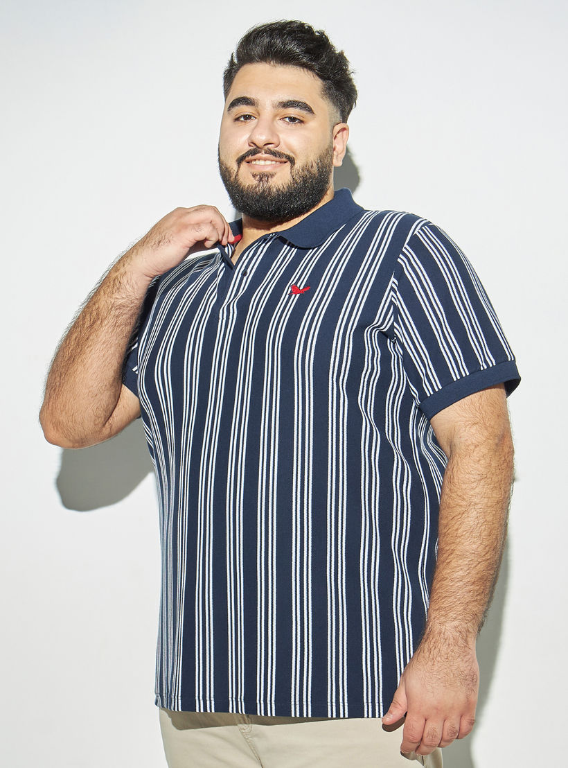 تيشيرت بولو مقاس كبير مقلّم بأكمام قصيرة-men-clothing-tshirtsandpolos-polos-image-4
