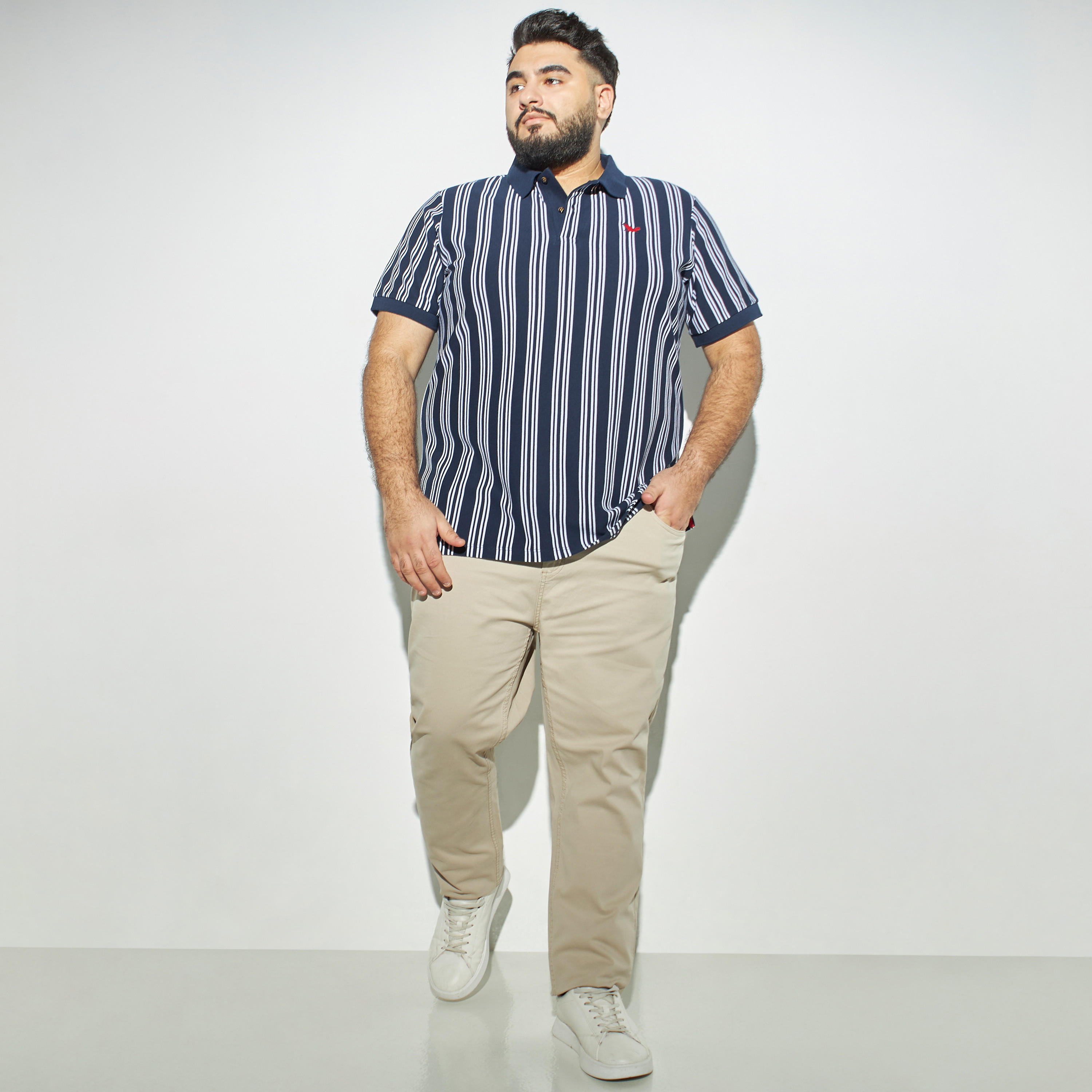 تيشيرت بولو مقاس كبير مقلّم بأكمام قصيرة-men-clothing-tshirtsandpolos-polos-image-3