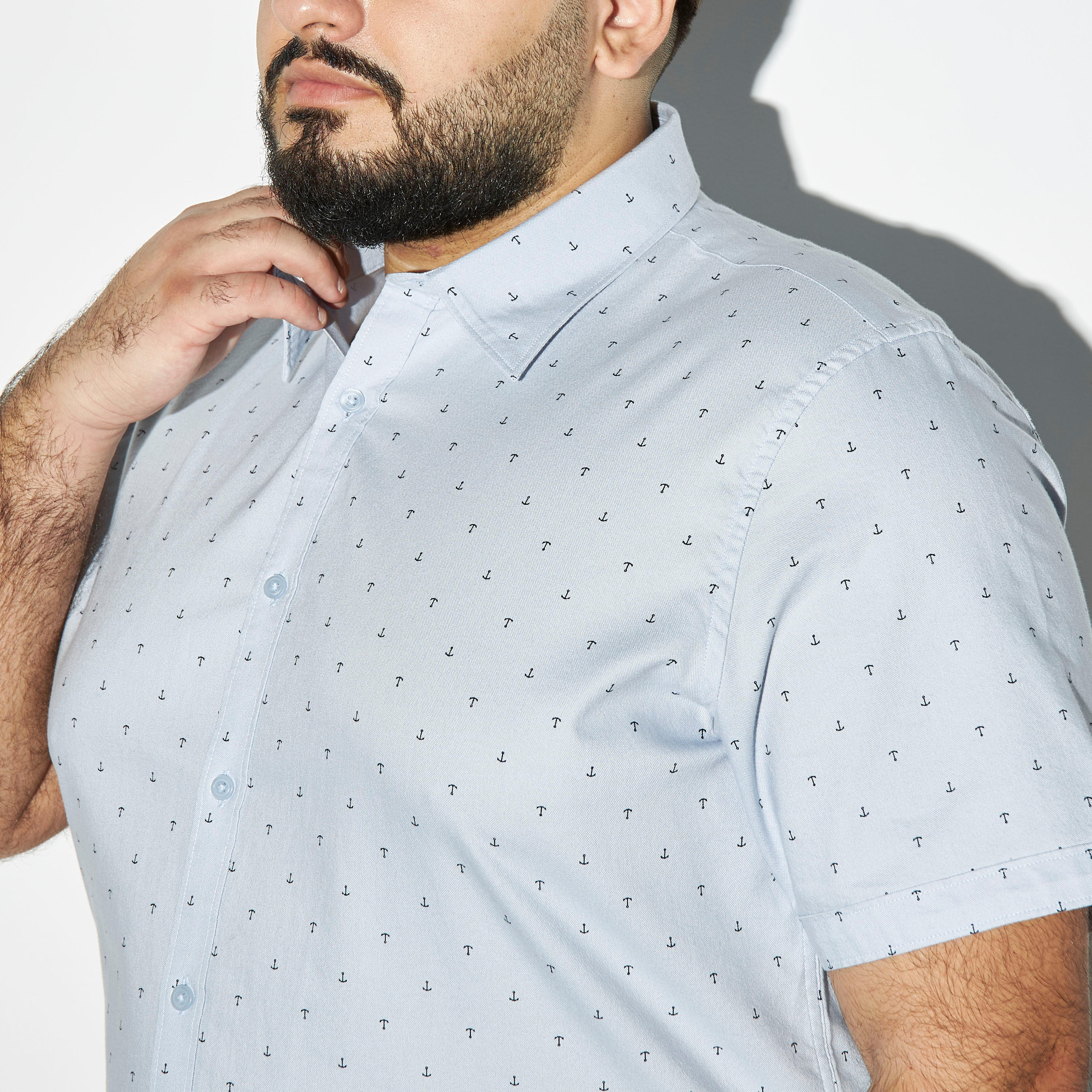 Plus Size All-Over Print Shirt with Short Sleeves-men-clothing-shirts-image-4